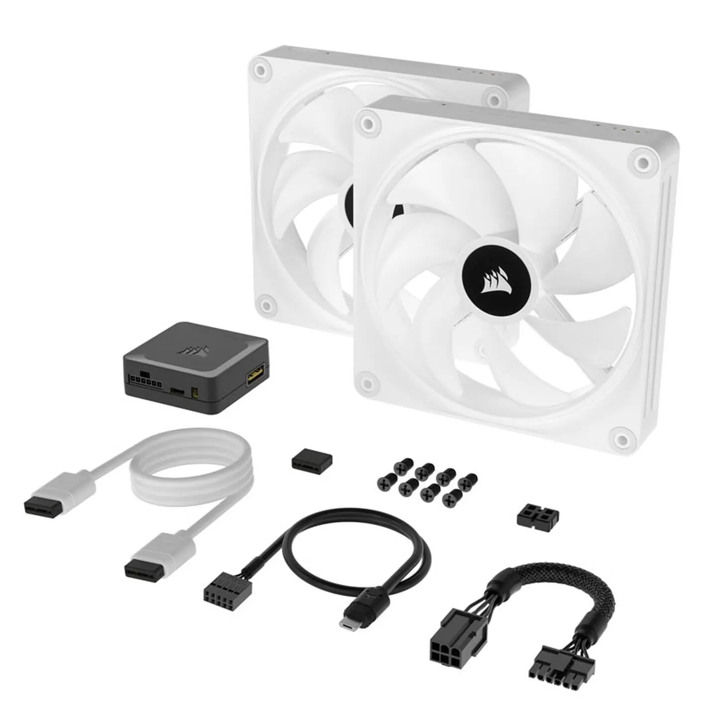 Corsair iCUE LINK QX140 RGB Series, Ventola PWM, Kit 2 Ventole - 140mm, Bianco - immagine 7
