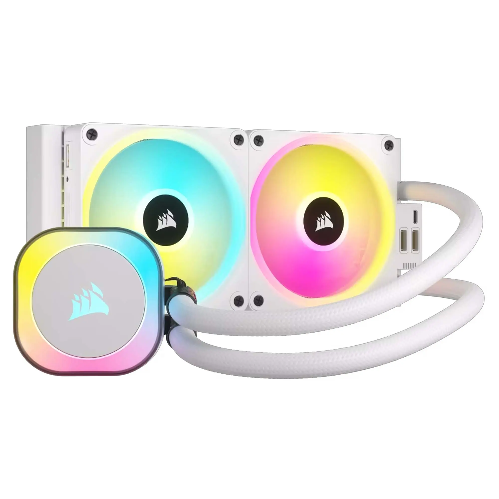 Corsair iCUE LINK H100i RGB AIO - Liquid CPU Cooler - 240 mm, Bianco