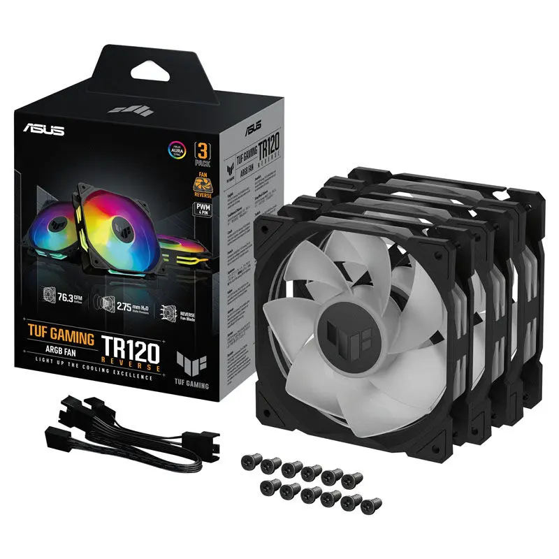 Asus TUF Gaming TR120 Reverse ARGB, Pack da 3 - Nero - immagine 4
