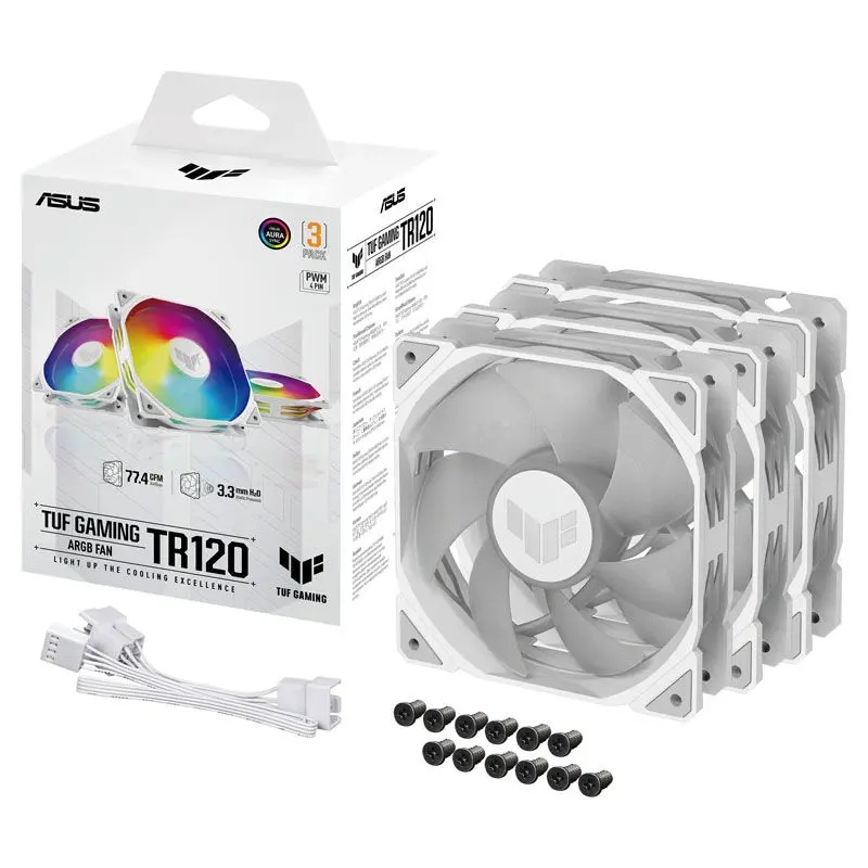 Asus TUF Gaming TR120 ARGB, Pack da 3 - Bianco - immagine 5