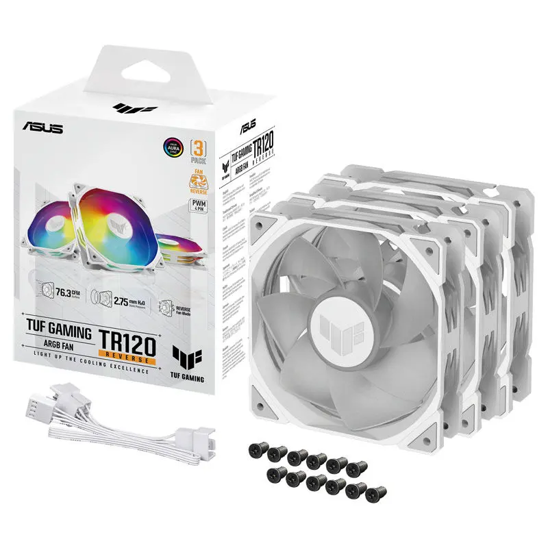 Asus TUF Gaming TR120 Reverse ARGB, Pack da 3 - Bianco - immagine 5
