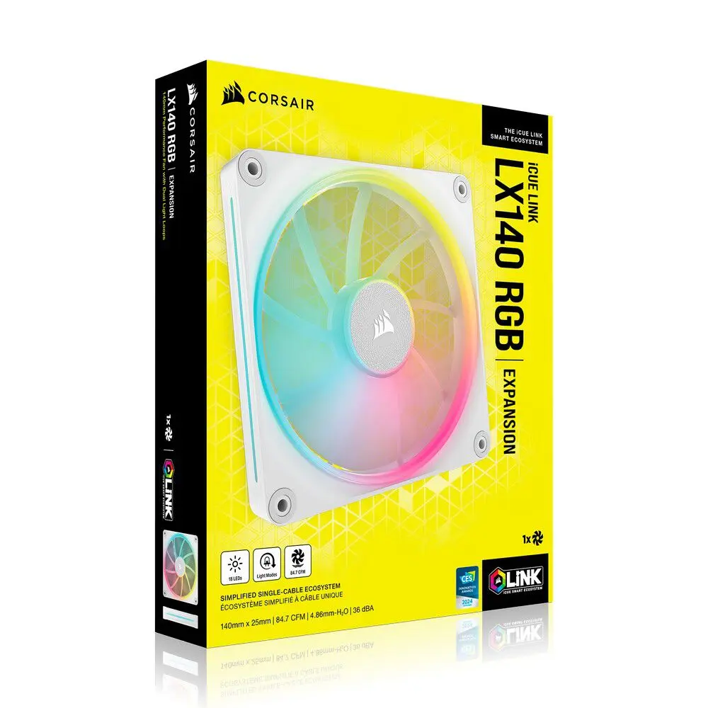Corsair iCUE LINK LX120 RGB, Ventole PWM, Triple Fan Kit, Bianca - 120mm - immagine 5
