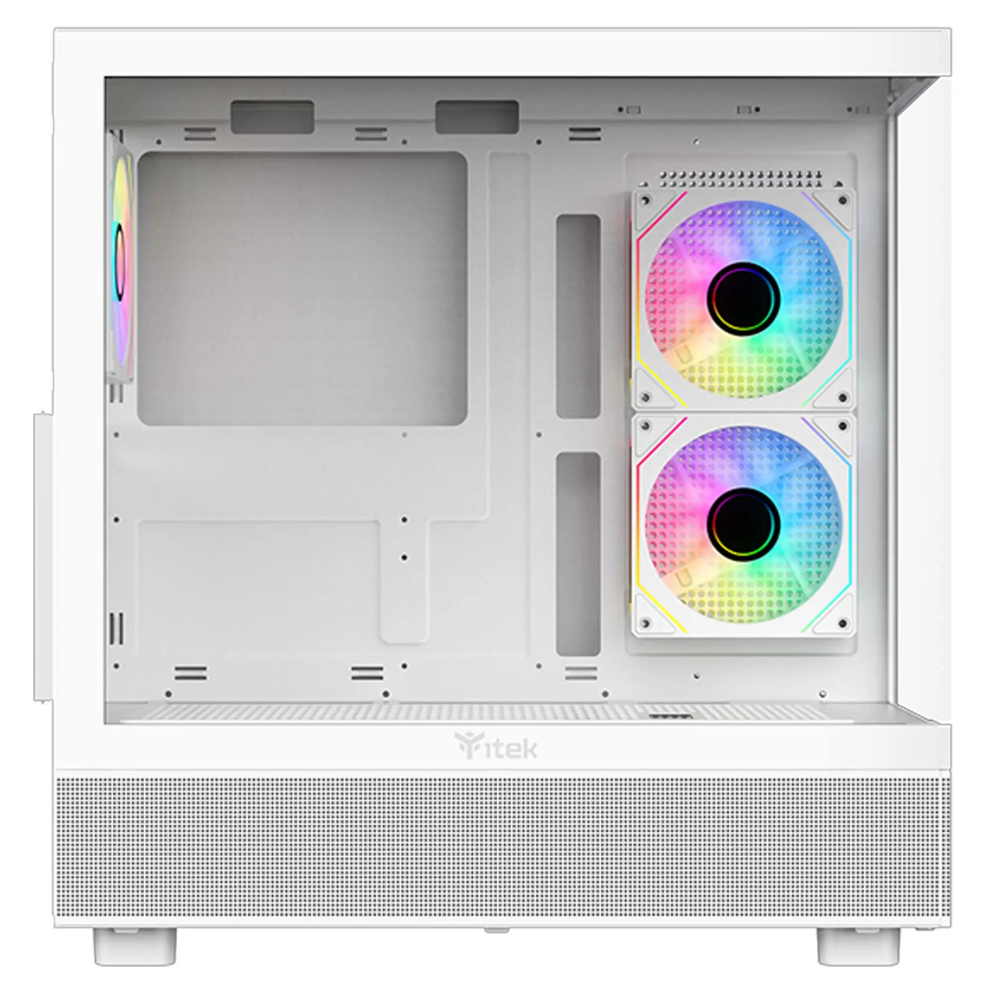 iTek Case Showbui 42W, Middle-Tower, Vetro Temperato - Bianco - immagine 3