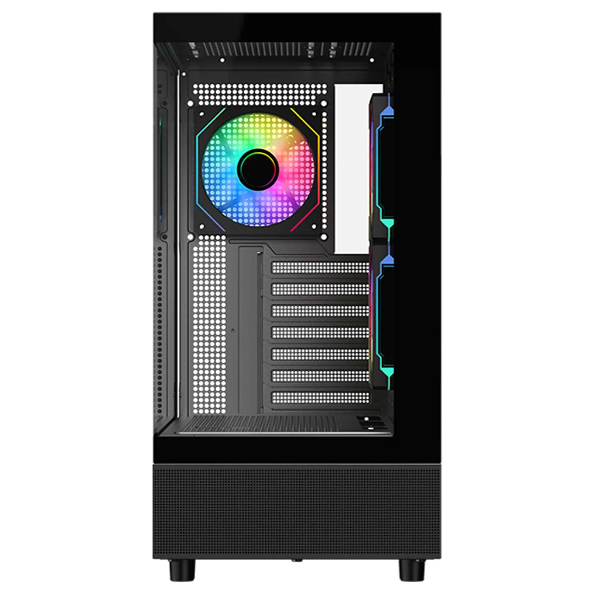 iTek Case Showbui 42B, Middle-Tower, Vetro Temperato - Nero - immagine 2