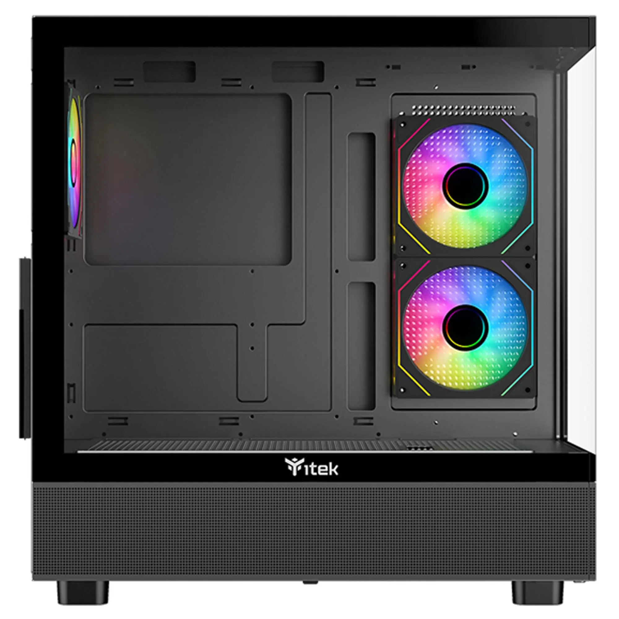 iTek Case Showbui 42B, Middle-Tower, Vetro Temperato - Nero - immagine 3