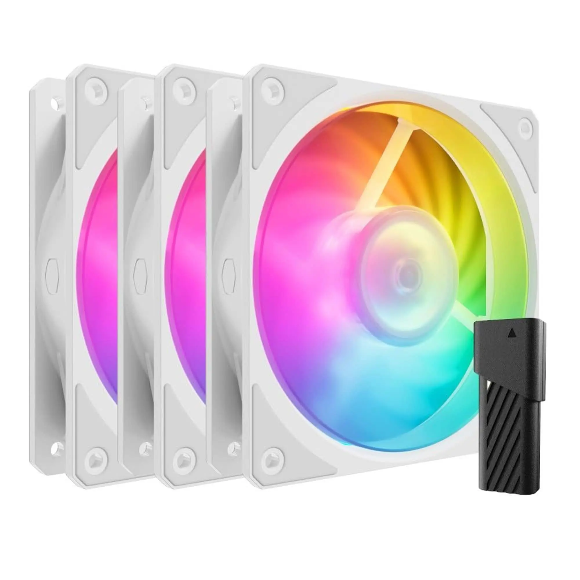 Cooler Master Mobius 120P ARGB 3-Pack Fan Kit - Bianco - immagine 3