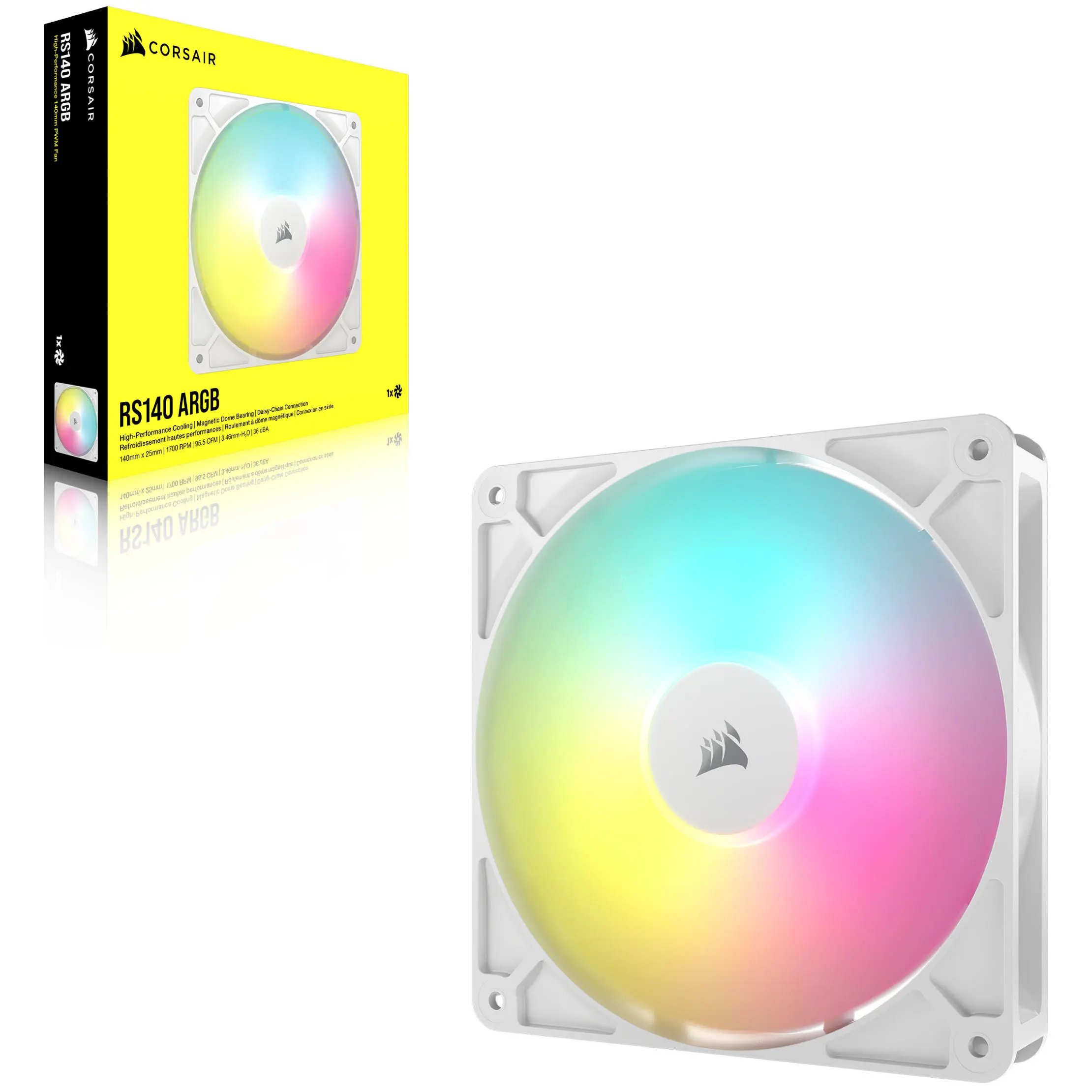 Corsair RS140 aRGB, Ventola PWM - 140mm, 1 Ventola - Bianco - immagine 6