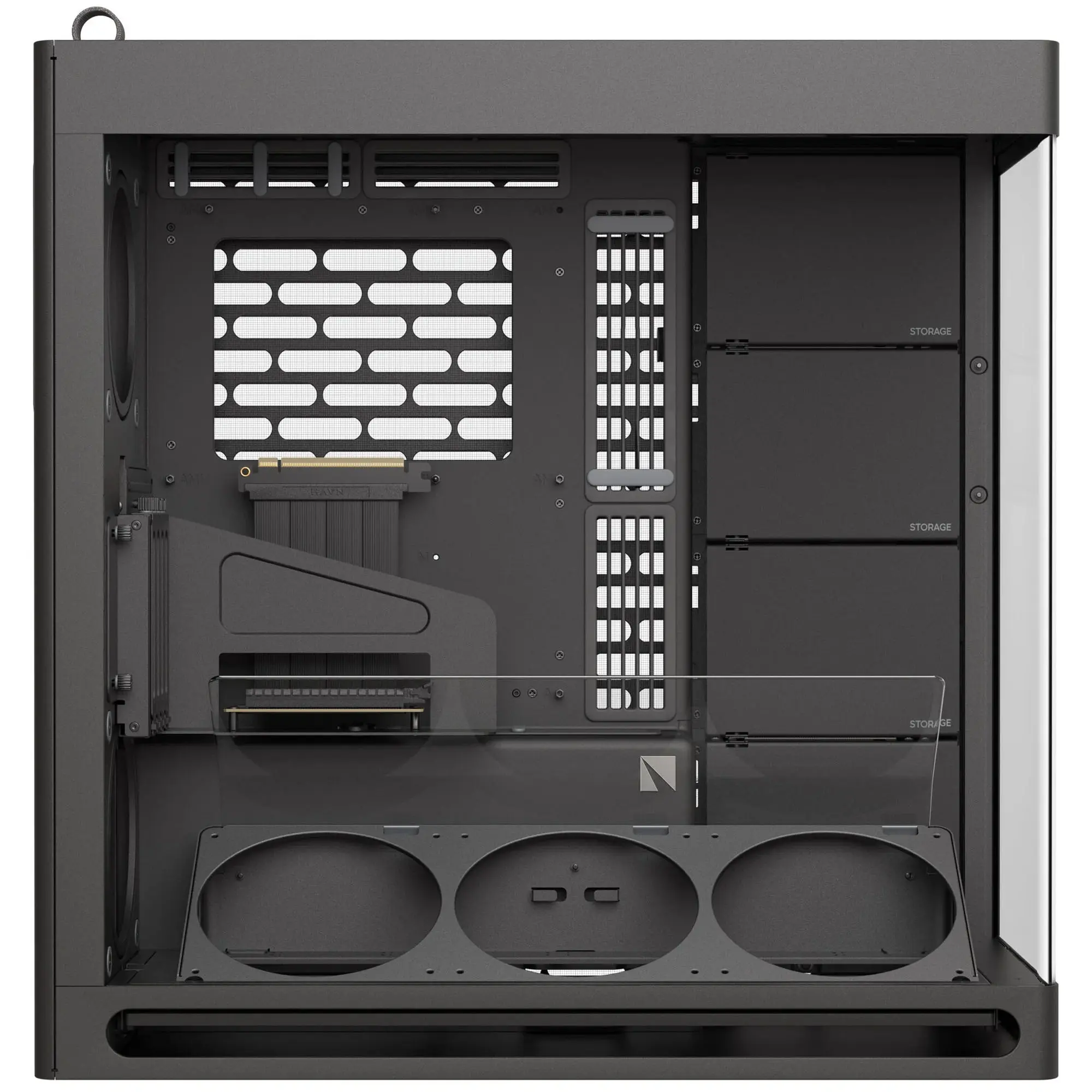HAVN HS 420 VGPU, E-ATX, Tempered Glass, PCIe 5.0 Riser Cable - Nero - immagine 4