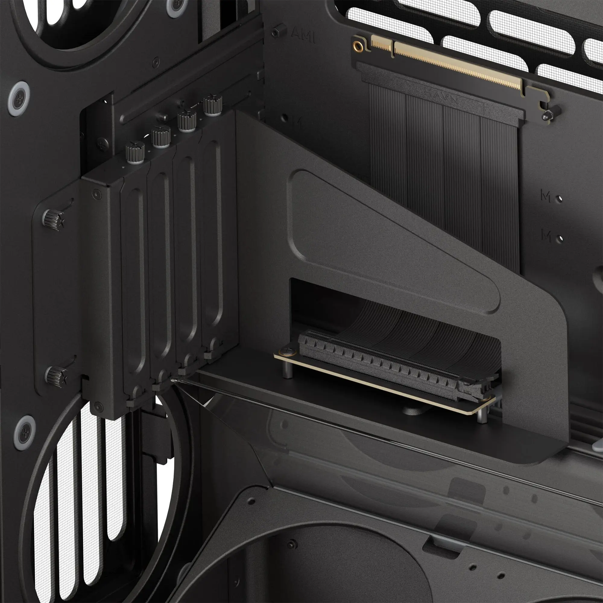 HAVN HS 420 VGPU, E-ATX, Tempered Glass, PCIe 5.0 Riser Cable - Nero - immagine 6