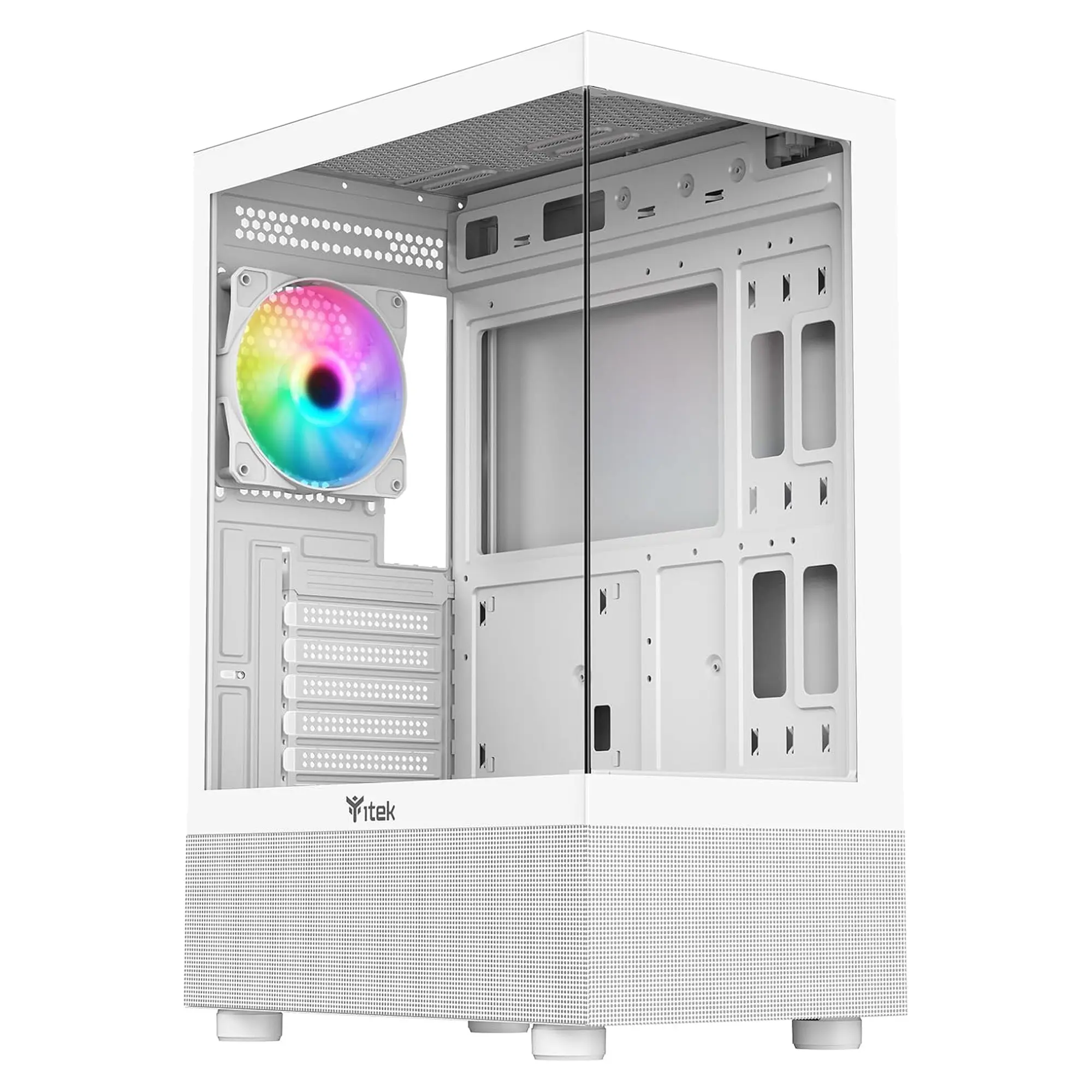 iTek Case Showbui 33W, Vetro Temperato - Bianco