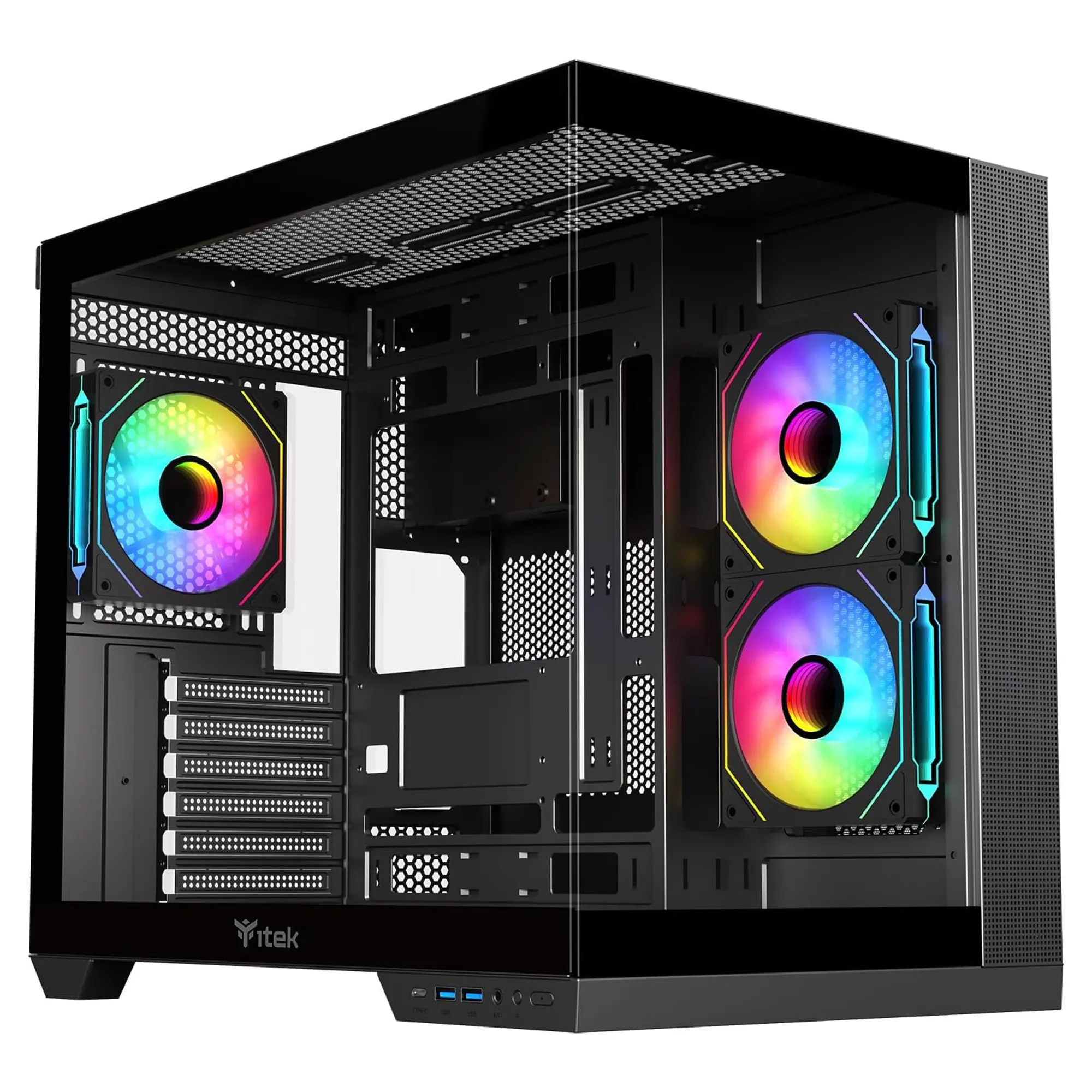 iTek Case DARK CAVE DS, Vetro Temperato - Nero