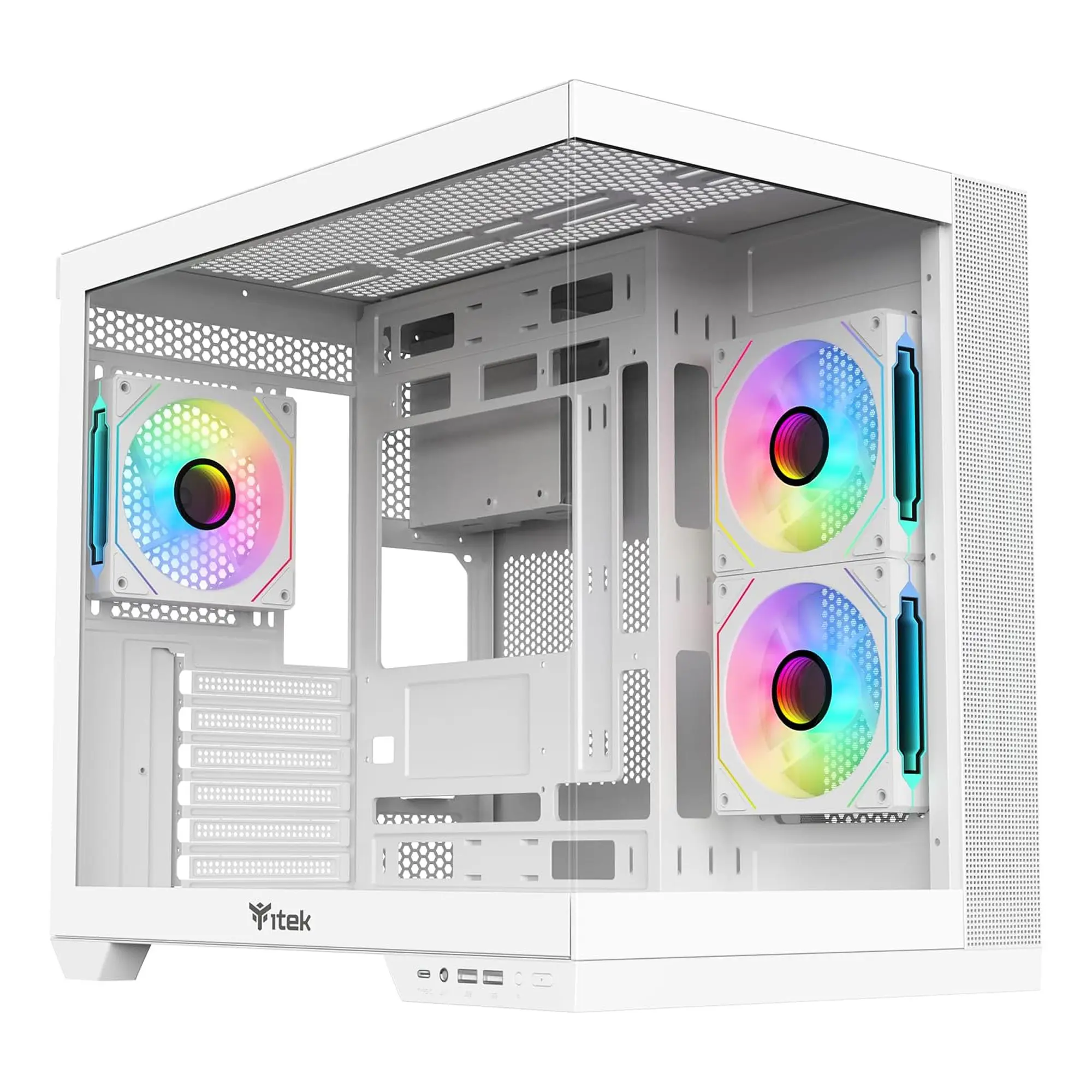 iTek Case DARK CAVE DS, Vetro Temperato - White Edition
