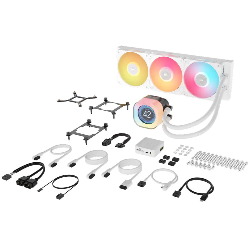 CORSAIR iCUE LINK TITAN 360 RX LCD AIO, 360mm Radiator, Liquid CPU Cooler - Bianco - immagine 6