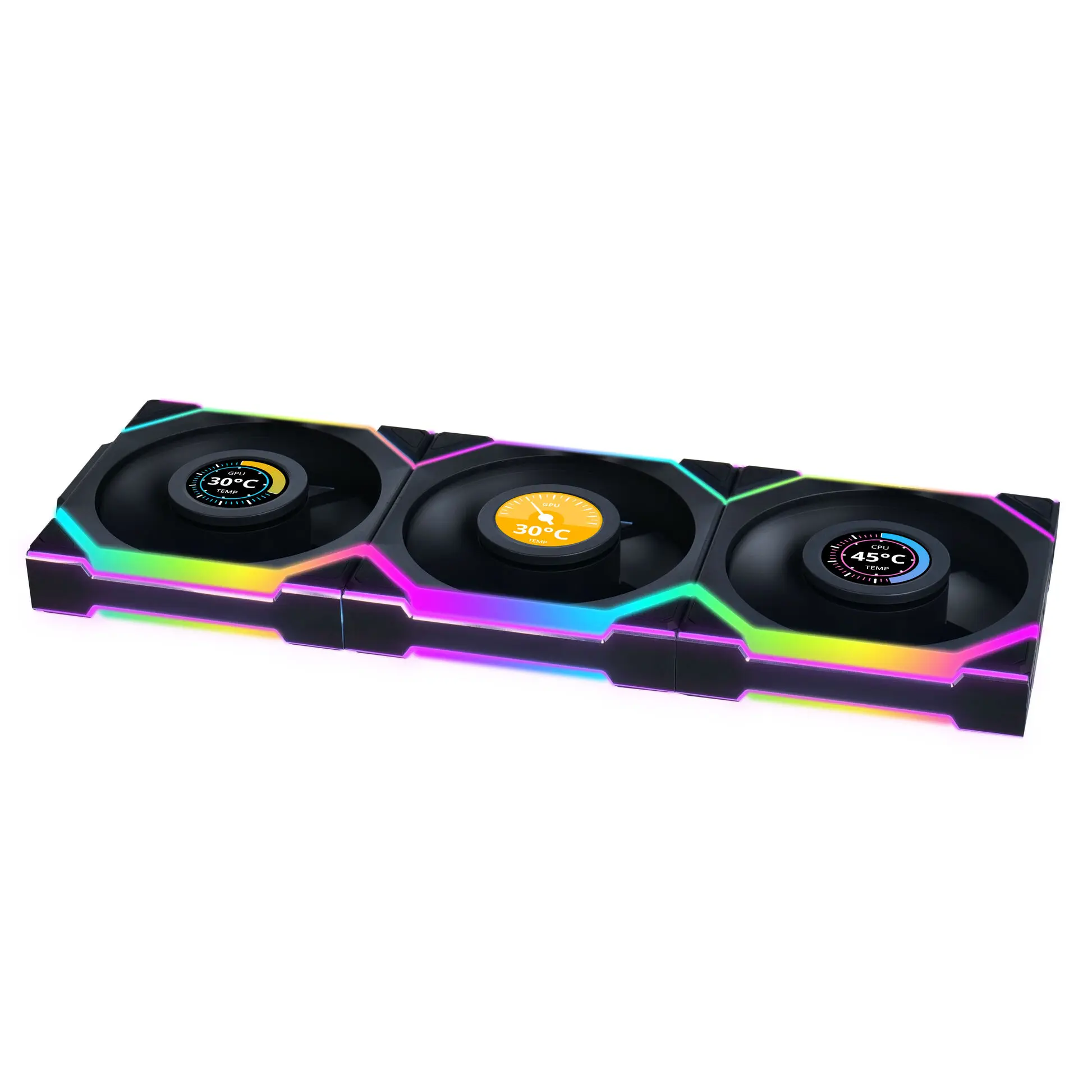 Lian Li UNI FAN SL Wireless LCD ARGB PWM Reverse 120 mm Triple Fan Kit- Nero - immagine 2