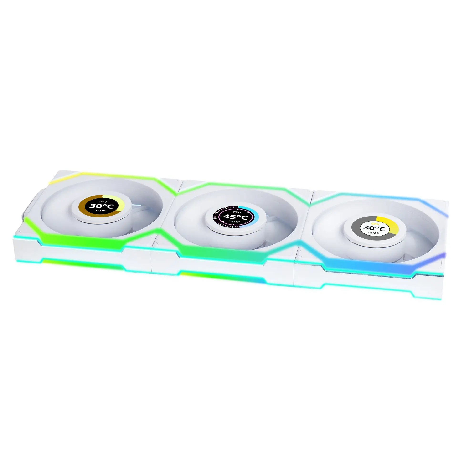 Lian Li UNI FAN SL Wireless LCD ARGB PWM 120 mm Triple Fan Kit - Bianco - immagine 2