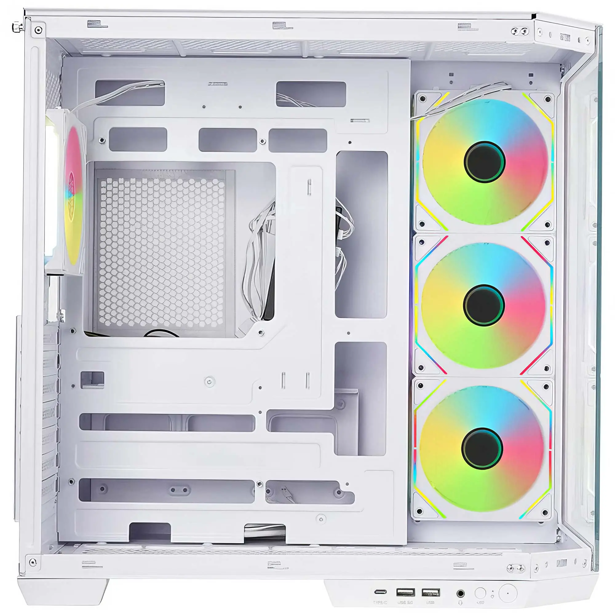 iTek Case DARK CAVE AKU, ARGB, Vetro Temperato - Bianco - immagine 3