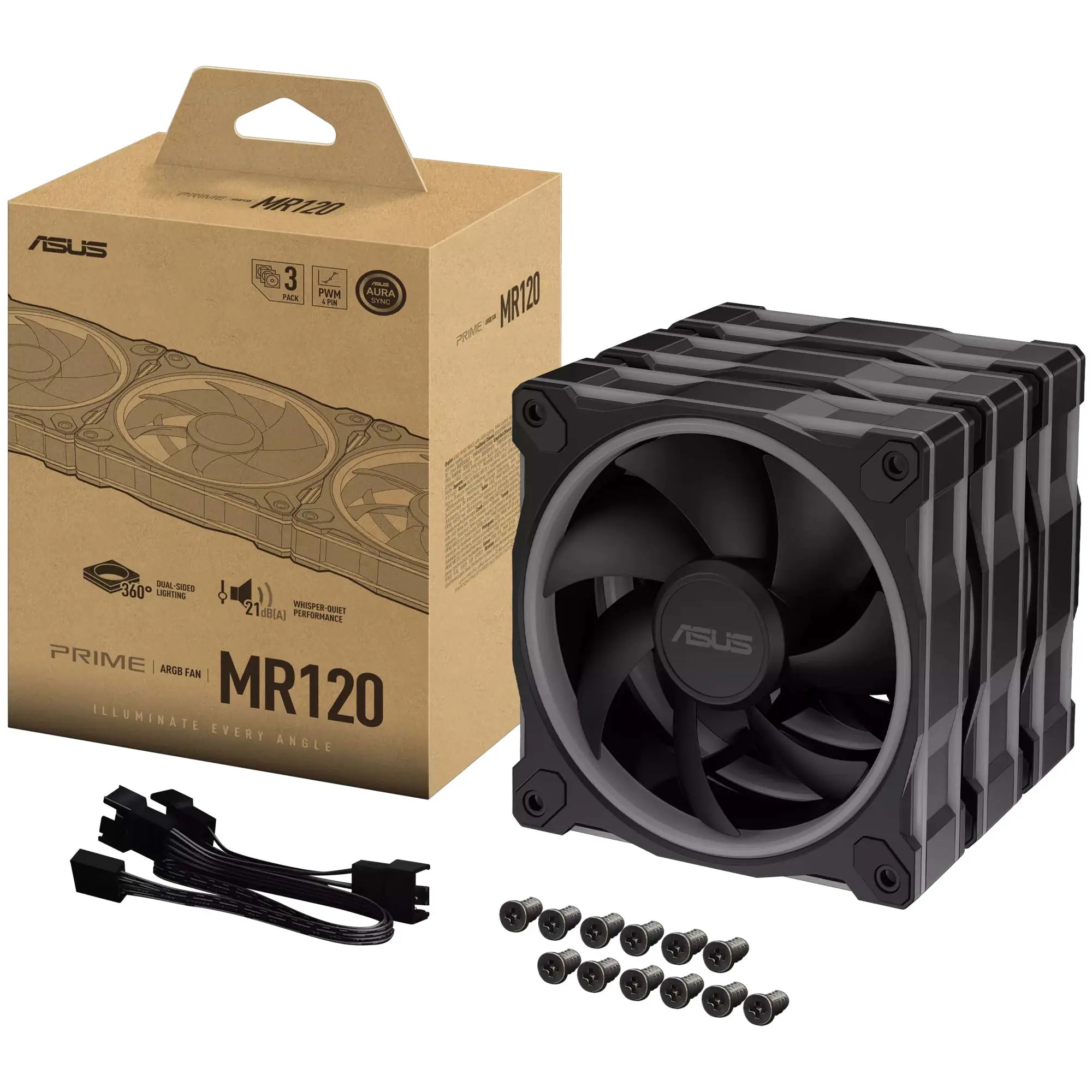 Asus Prime MR120 Fan ARGB - Nero (3pz) - immagine 5
