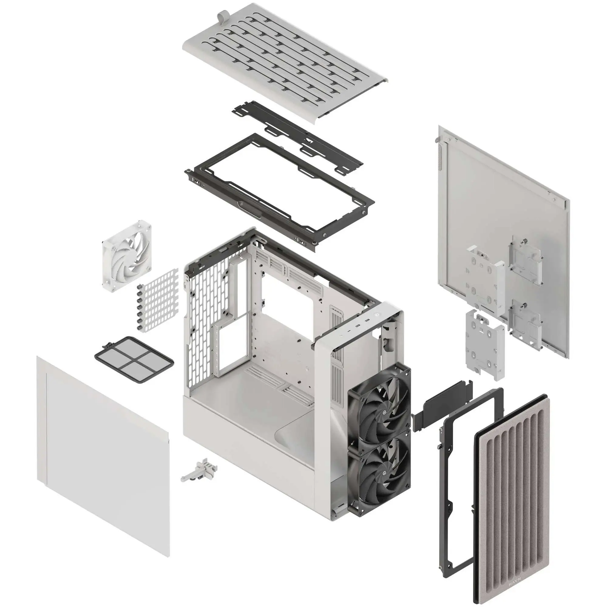 HAVN BF 360 Flow, E-ATX, Tempered Glass - Bianco - immagine 7