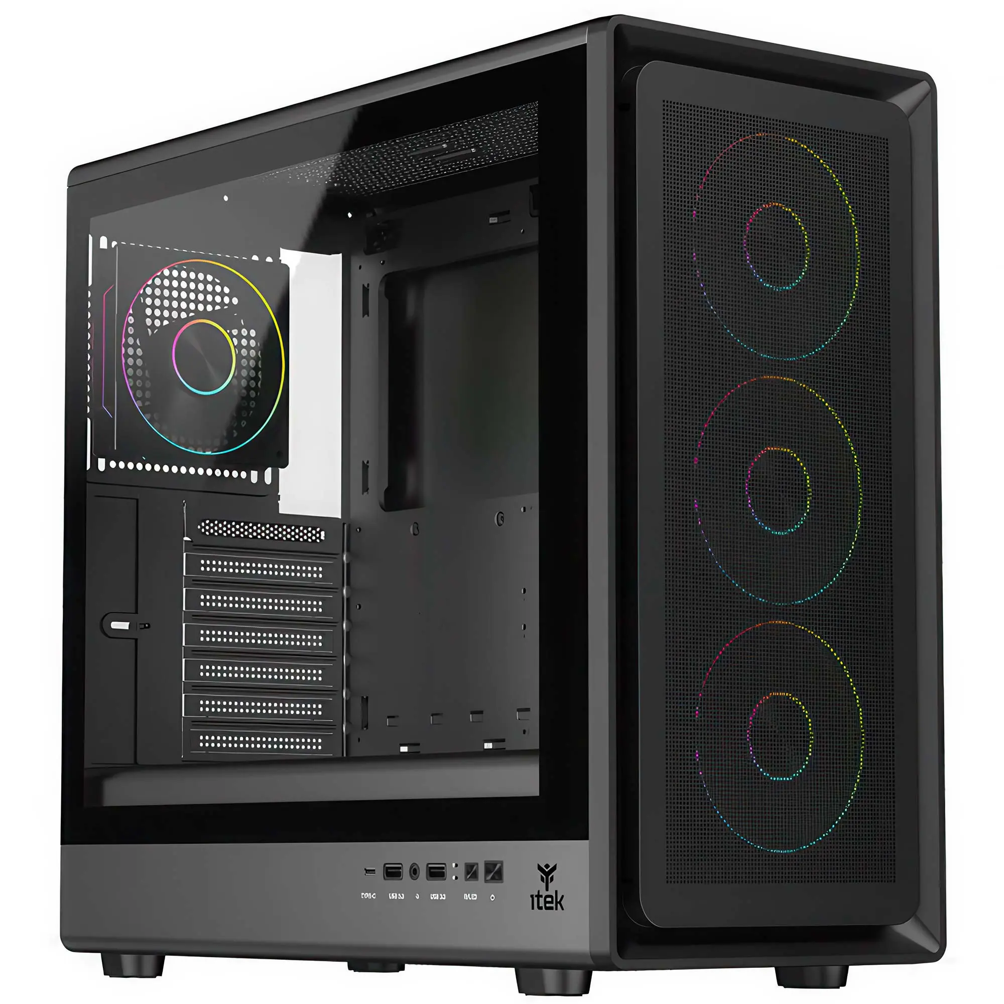 iTek Case Meshcore 36B ARGB, Mid-Tower, Vetro Temperato - Nero