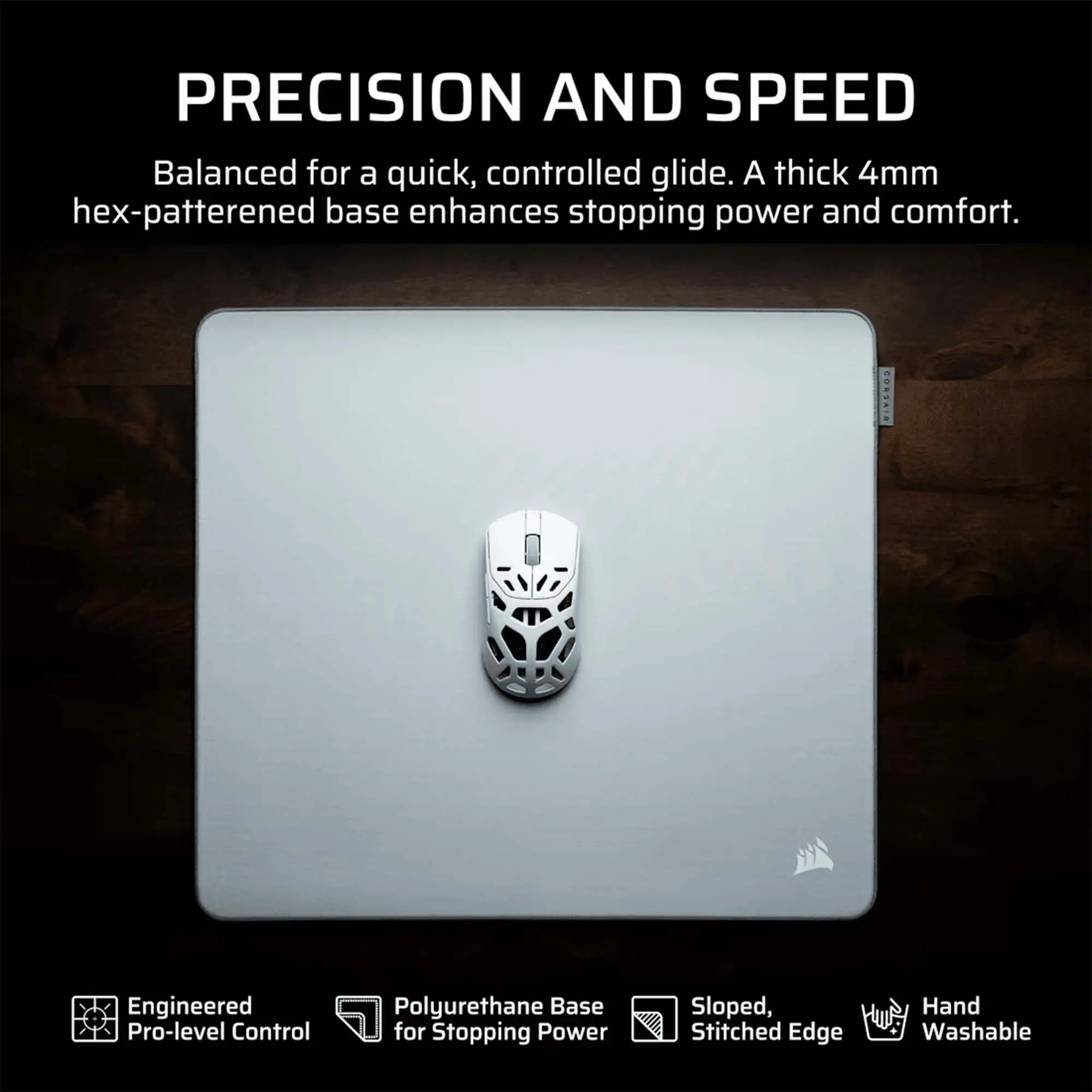 Corsair Gaming MM PRO Control Medium Mouse Pad eSports - Medium - Grigio - immagine 2