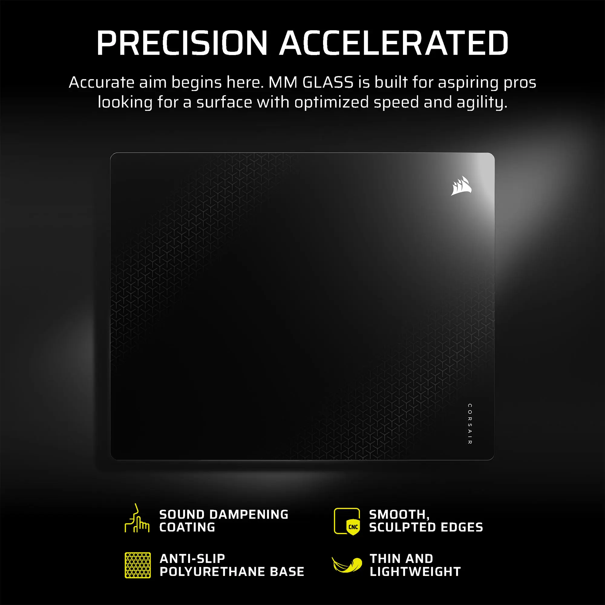Corsair Gaming MM Glass Mouse Pad - Nero - immagine 2
