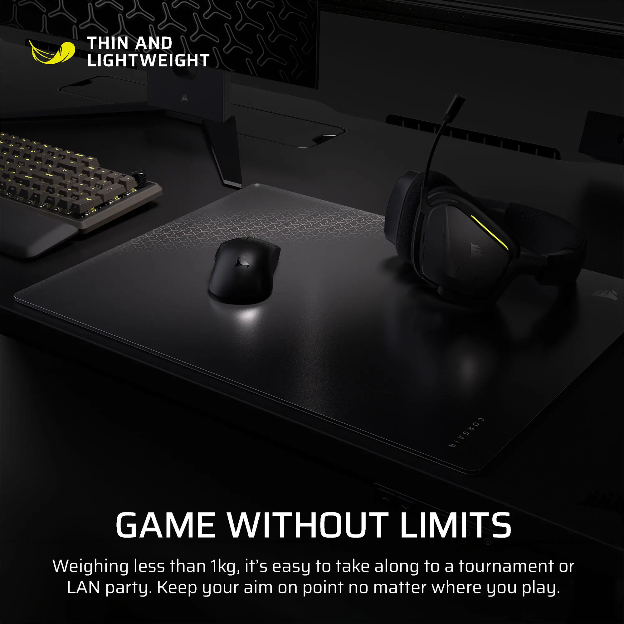 Corsair Gaming MM Glass Mouse Pad - Nero - immagine 5