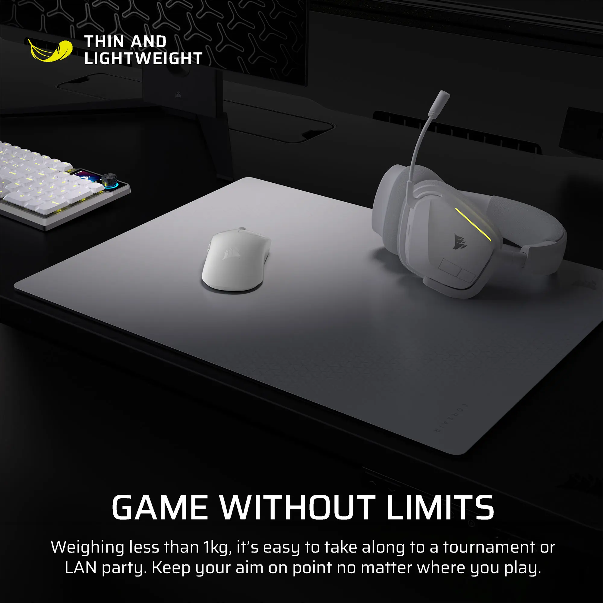 Corsair Gaming MM Glass Mouse Pad - Grigio - immagine 5