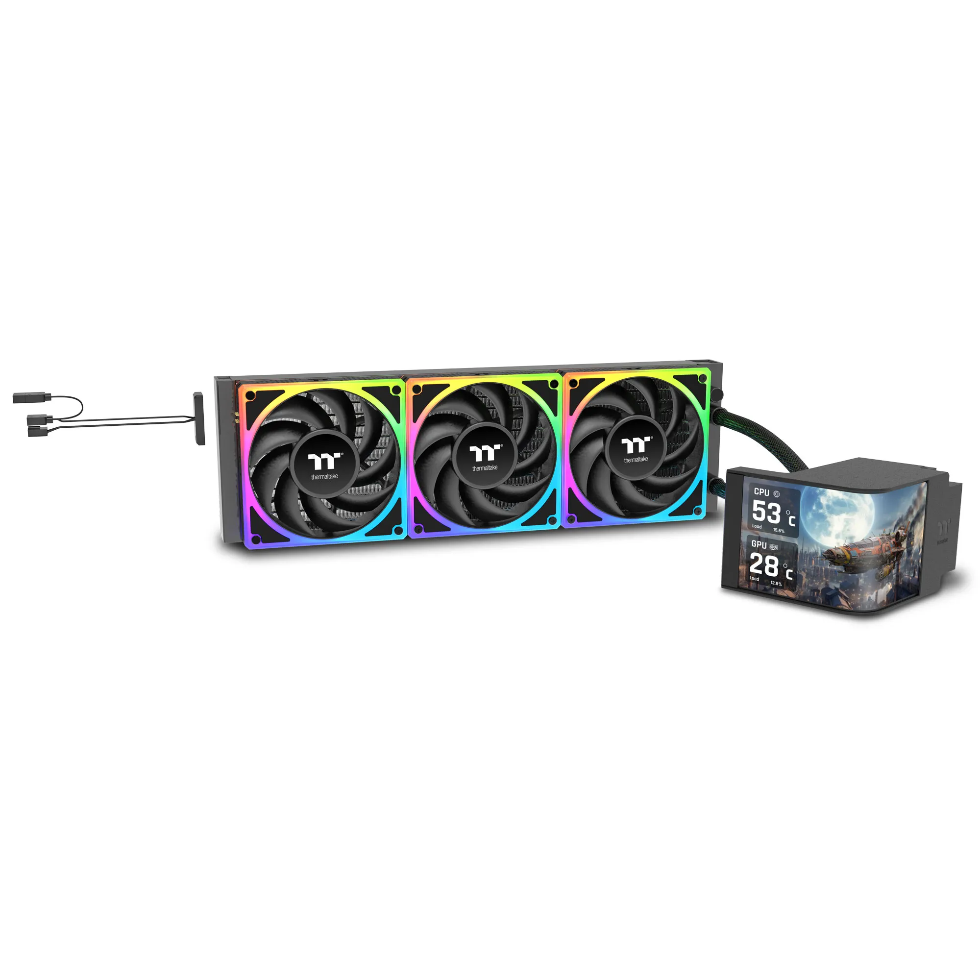 Thermaltake MAGCurve 360 Ultra ARGB Sync - Nero - Dissipatore AIO 360mm con display AMOLED curvo 6.67"