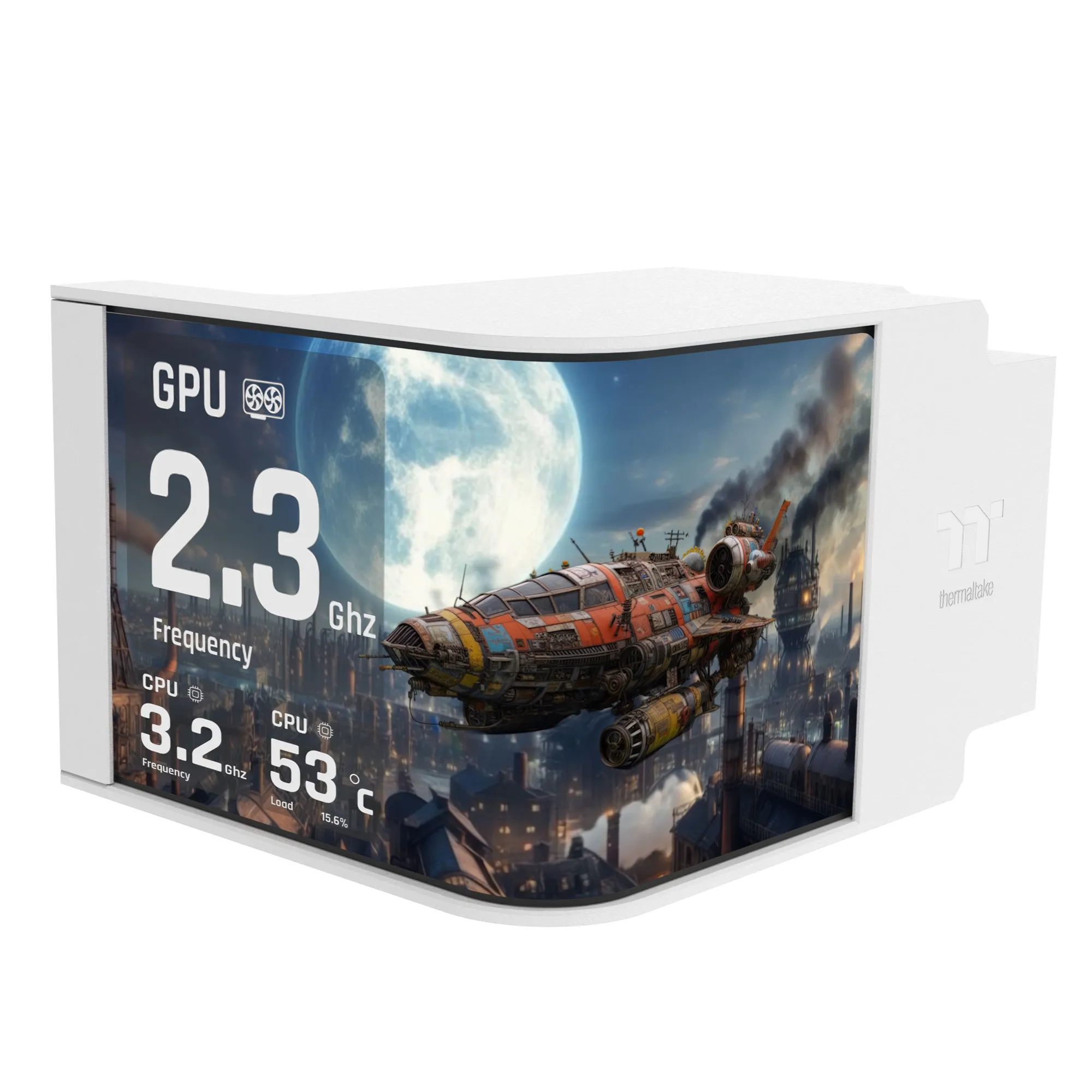 Thermaltake MAGCurve 360 Ultra ARGB Sync - Snow White - Dissipatore AIO 360mm con display AMOLED curvo 6.67" - immagine 4