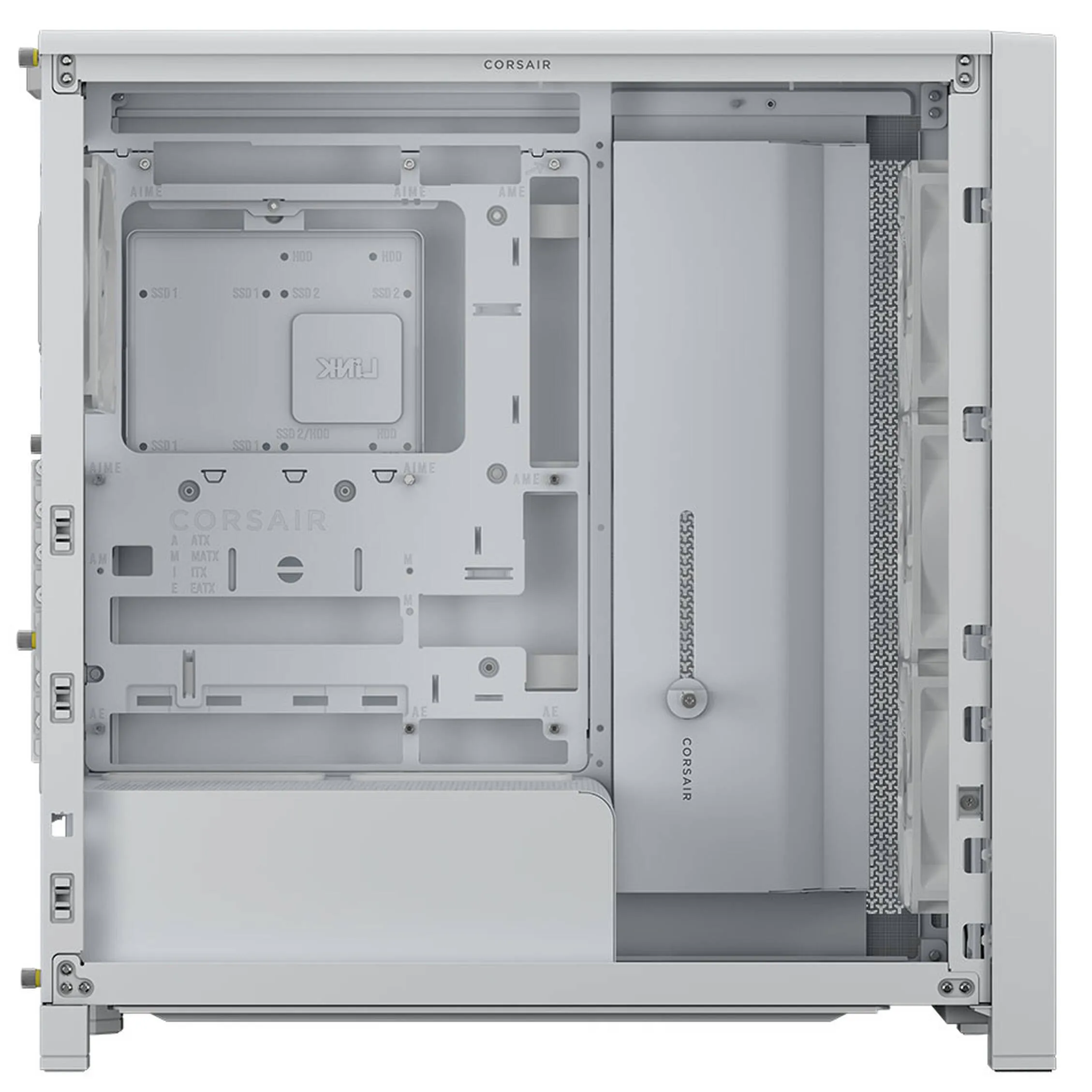 Corsair FRAME 4000D WOOD RS Tempered Glass, Mid-Tower - Bianco/Rovere - immagine 2