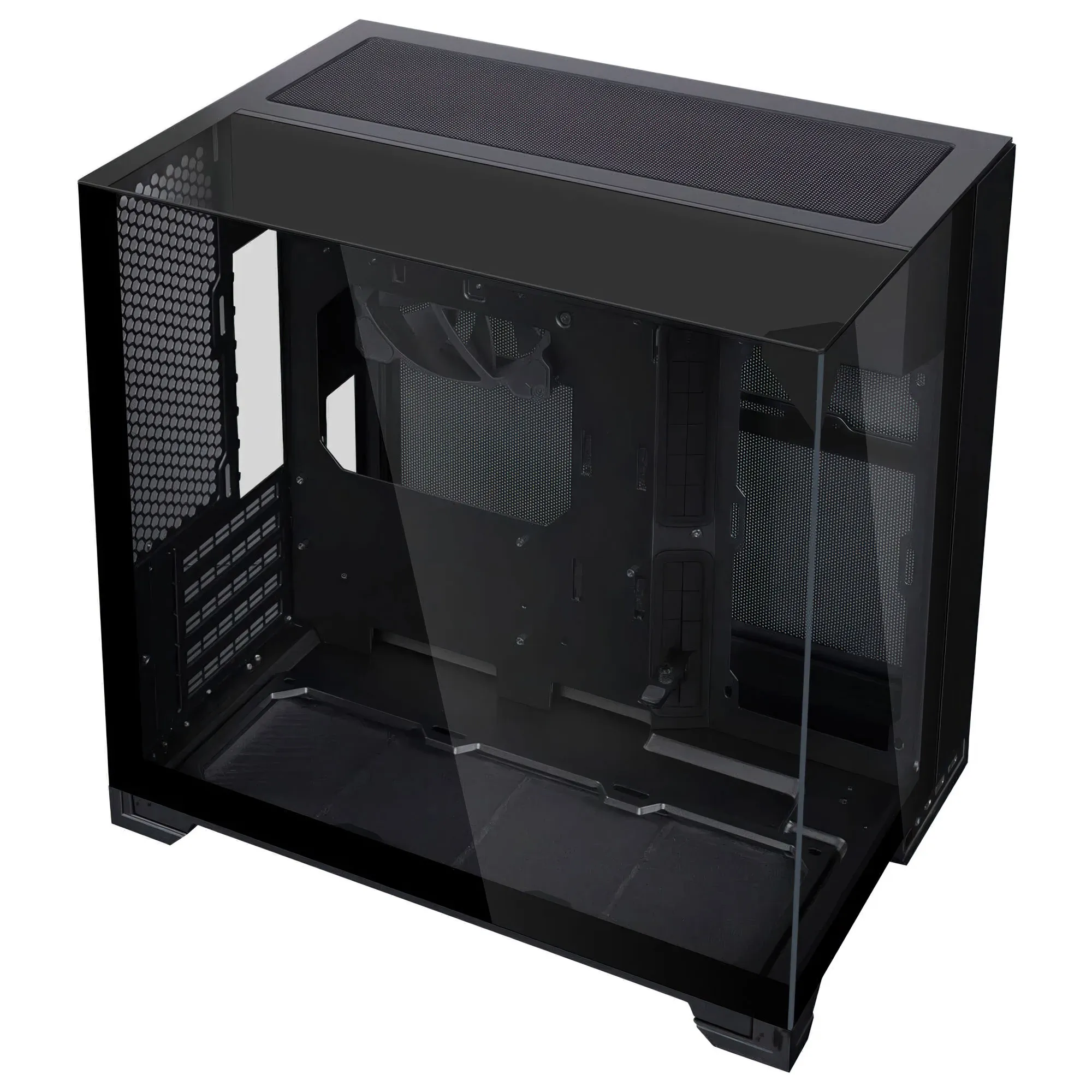 Lian Li O11 Vision-M - Case Micro-ATX Dual-Chamber Vetro Temperato 3 Lati Nero - immagine 2