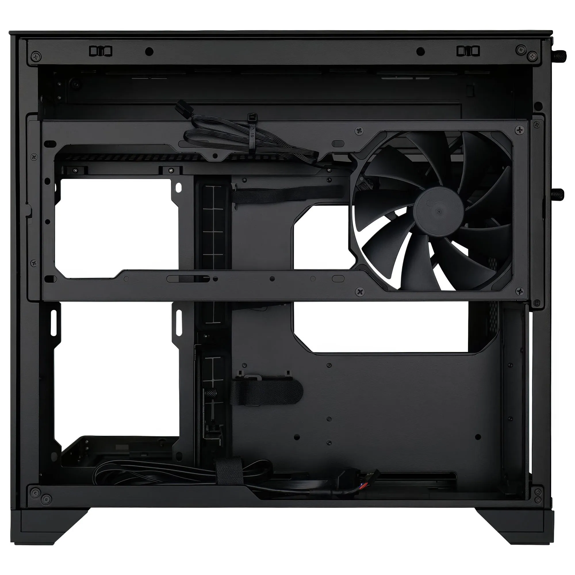 Lian Li O11 Vision-M - Case Micro-ATX Dual-Chamber Vetro Temperato 3 Lati Nero - immagine 4