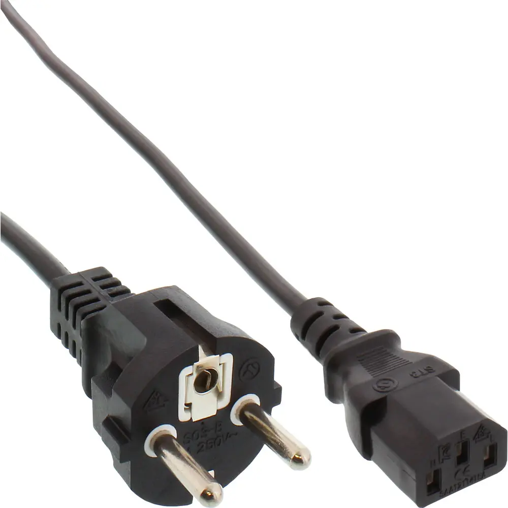 InLine Cavo alimentazione PSU IEC60320 / Schuko, Nero  - 1,5 m