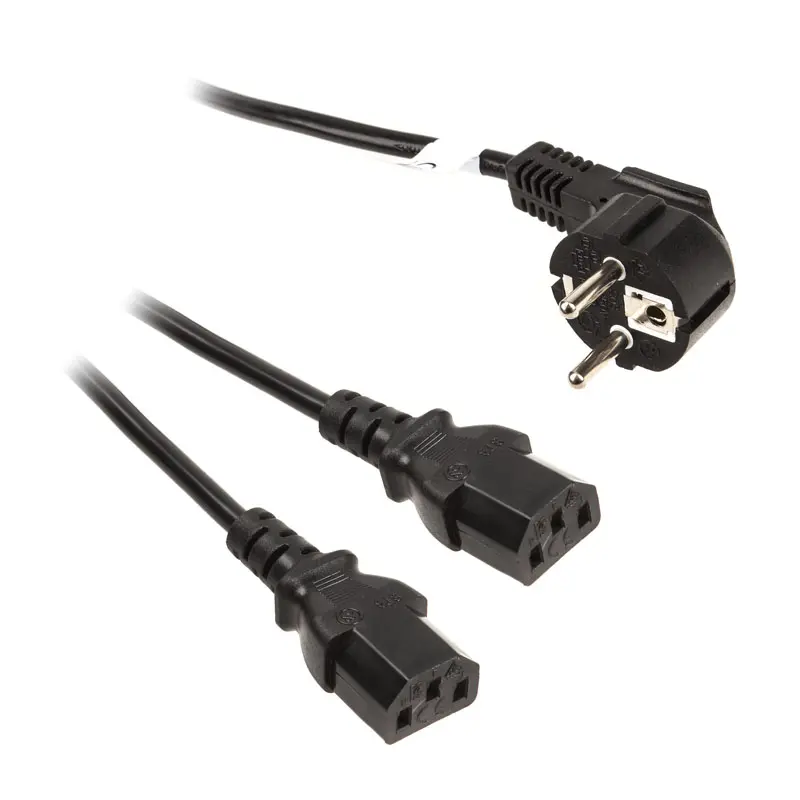 InLine Cavo Alimentazione a Y Schuko a 2x IEC C13 - Nero 1,8m