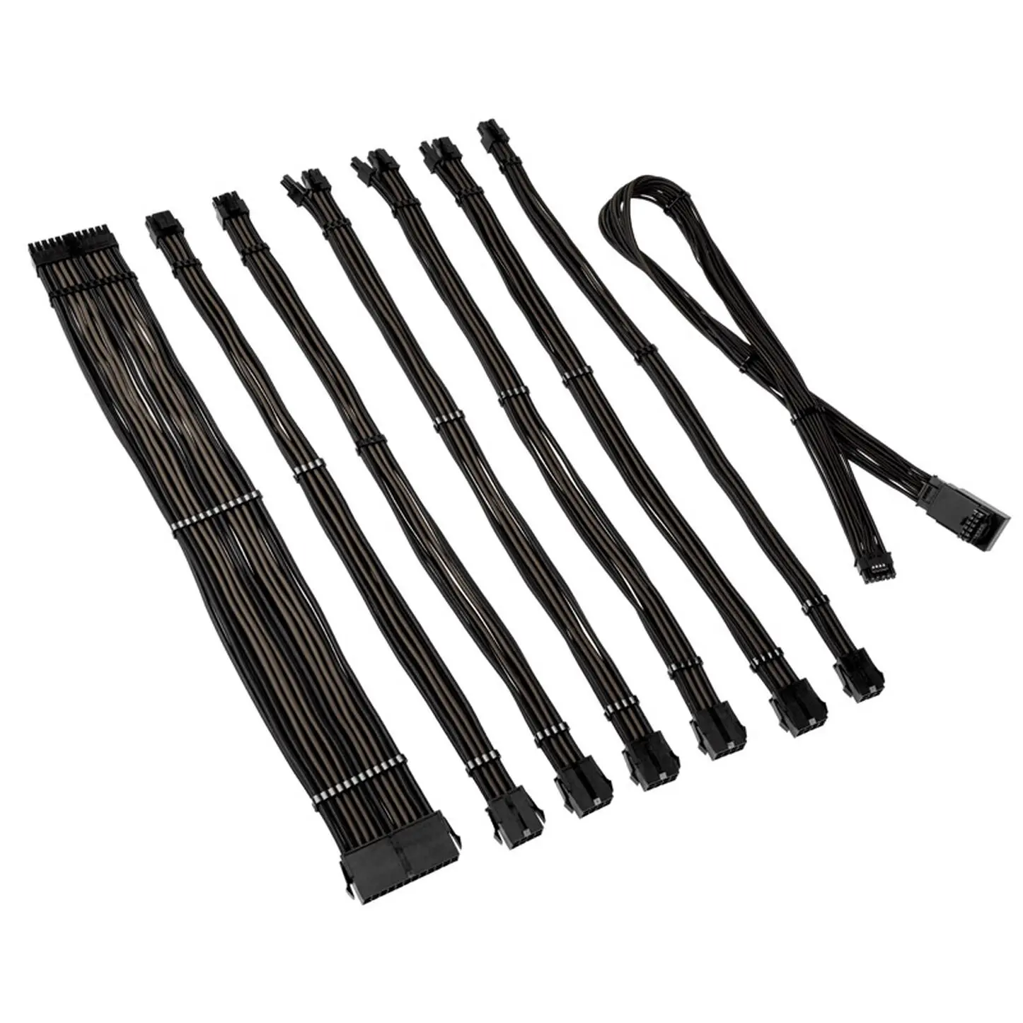 Kolink Core Pro set prolunghe cavi intrecciati 12V-2x6 Type-1 - Jet Black/Gunmetal Grey - immagine 2