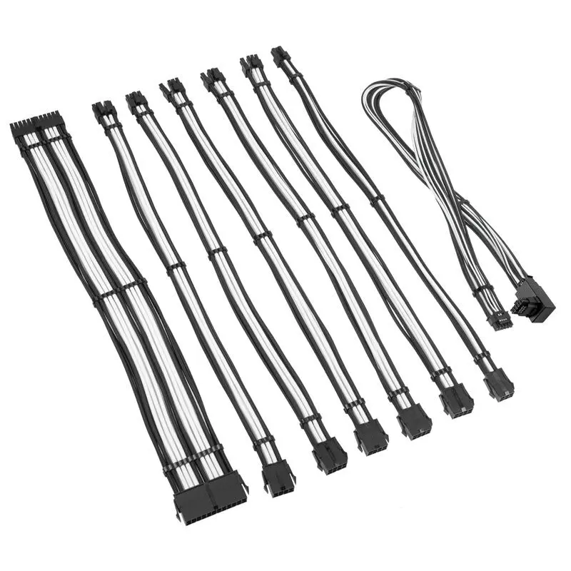 Kolink Core Pro set prolunghe cavi intrecciati 12V-2x6 Type-1 - Jet Black/Brilliant White - immagine 2