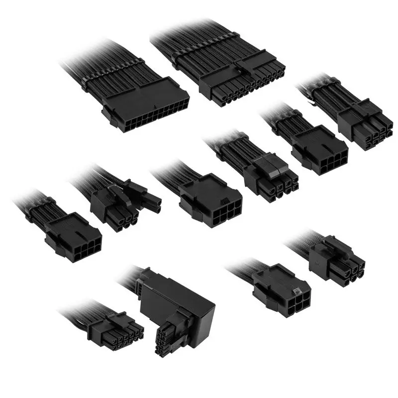 Kolink Core Pro set prolunghe cavi intrecciati 12V-2x6 Type-2 - Jet Black