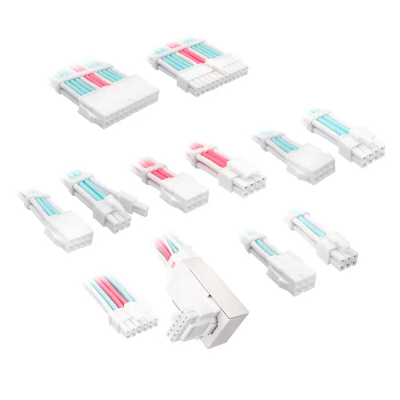 Kolink Core Pro set prolunghe cavi intrecciati 12V-2x6 Type-1 - Brilliant White/Neon Blue/