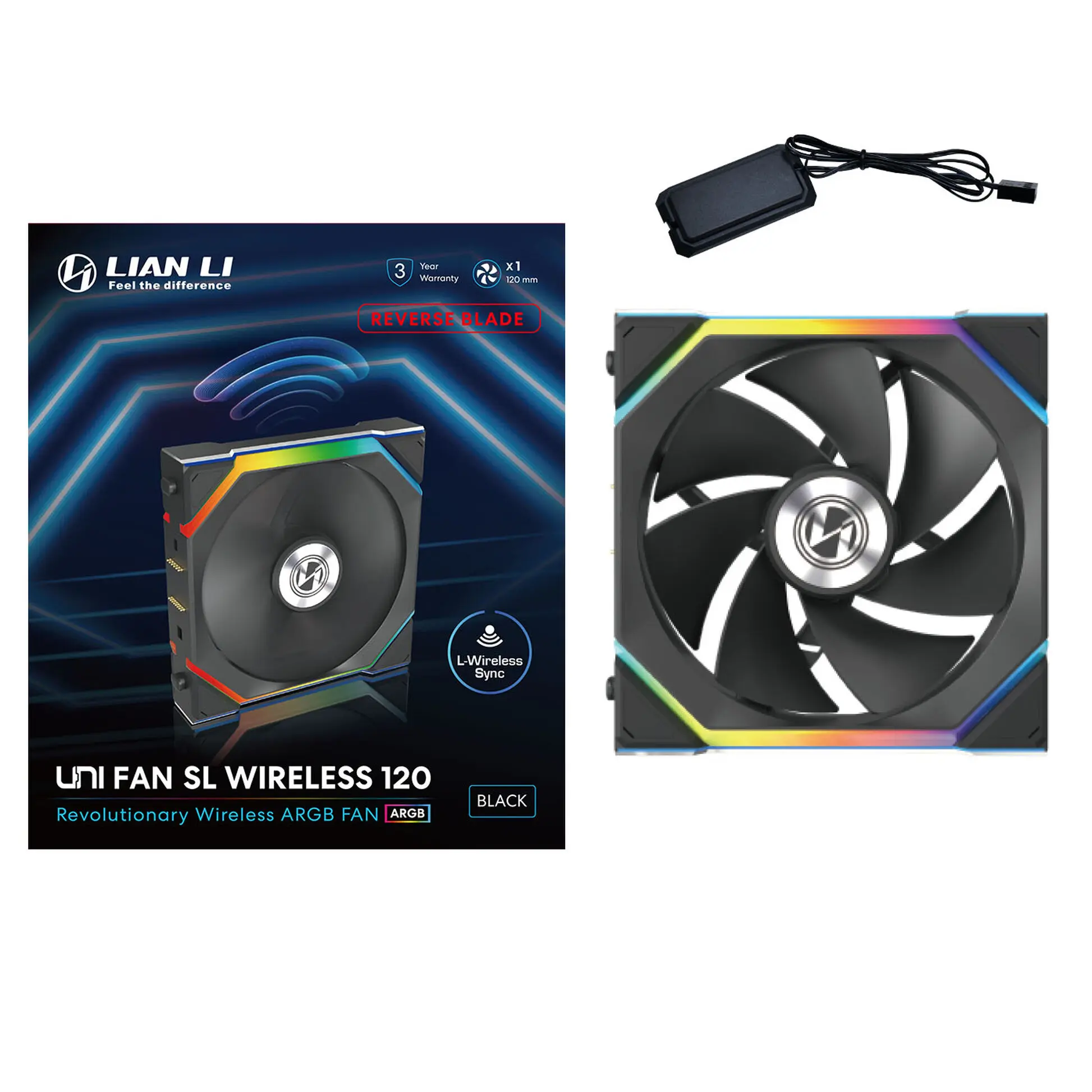 Lian Li UNI FAN SL Wireless ARGB PWM Reverse 120 mm - Nero - immagine 6