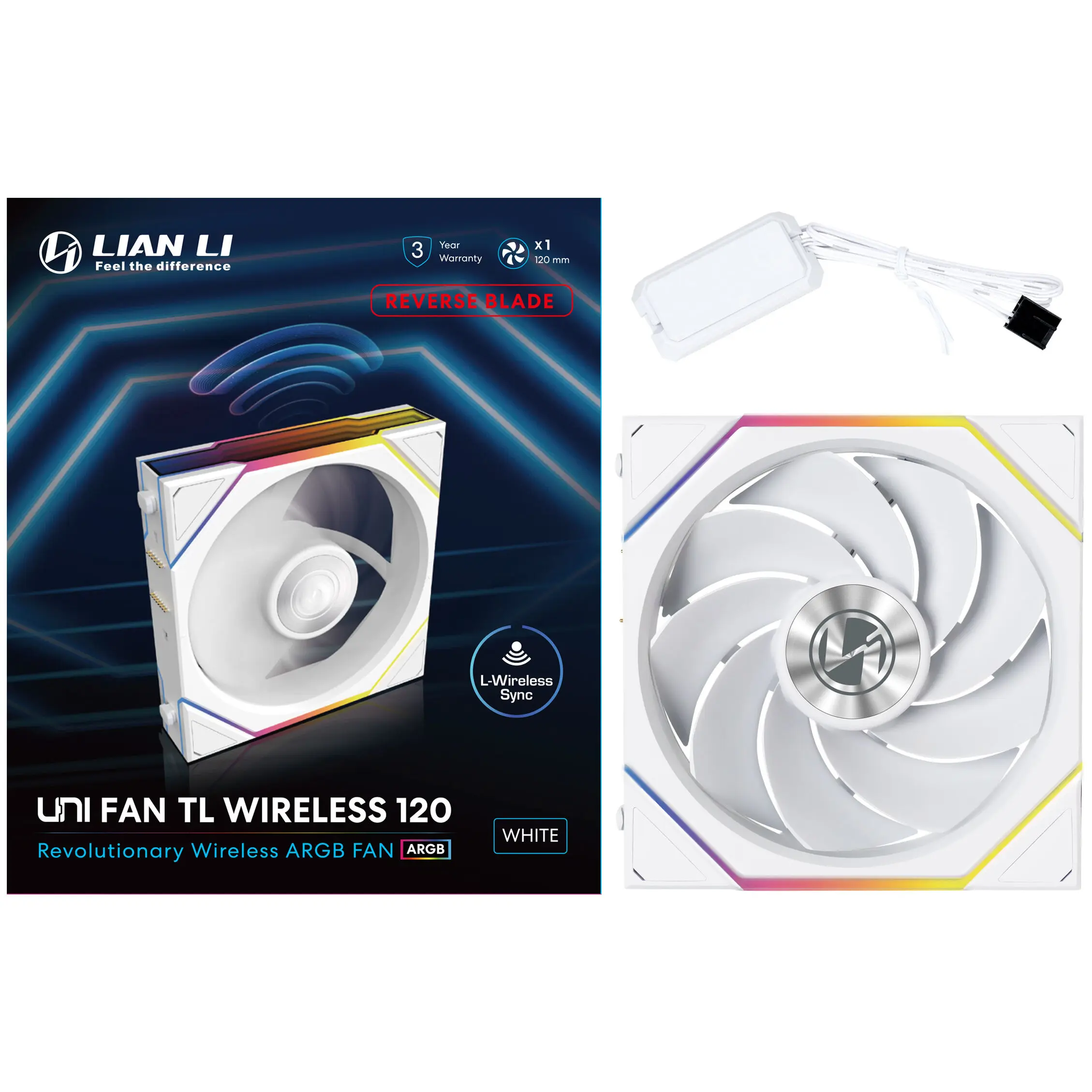 Lian Li UNI FAN TL Wireless ARGB PWM Reverse 120 mm - Bianco - immagine 5