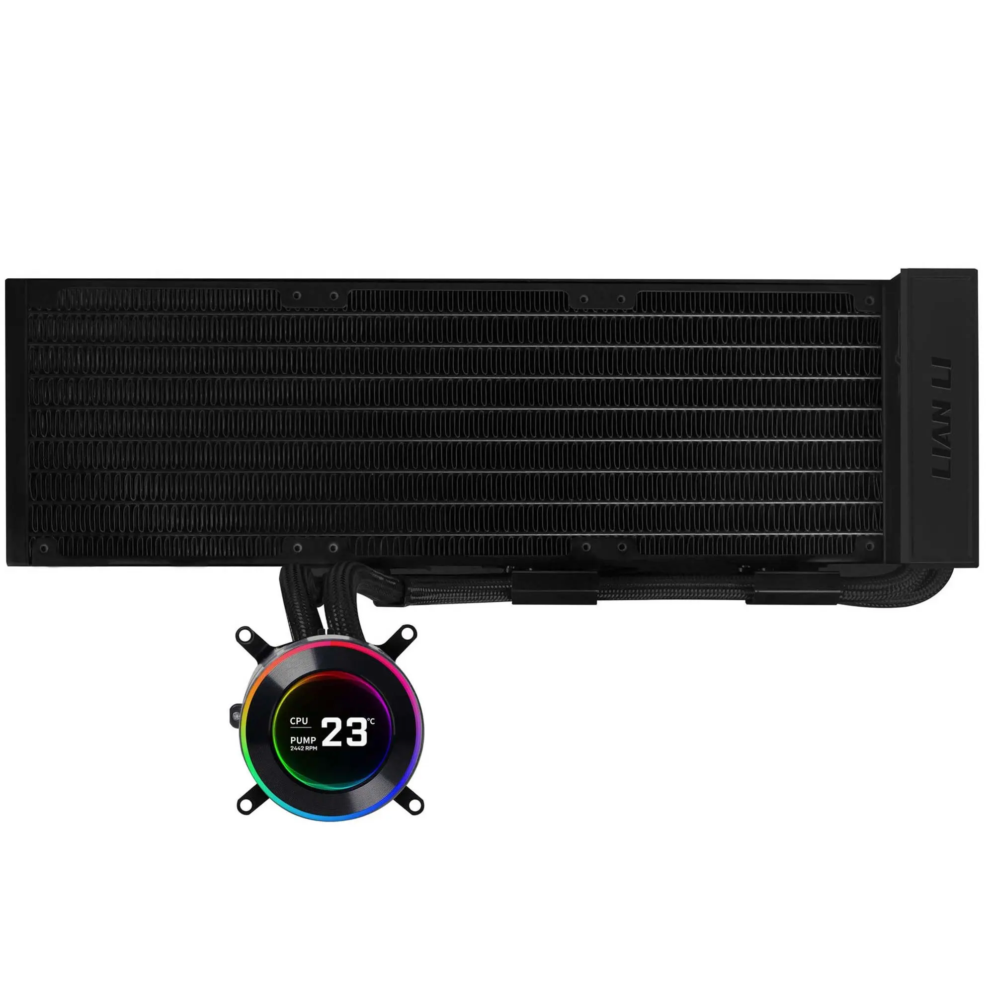Lian Li HydroShift II LCD-C 360N Fanless AIO Water Cooler, ARGB - Nero - immagine 2