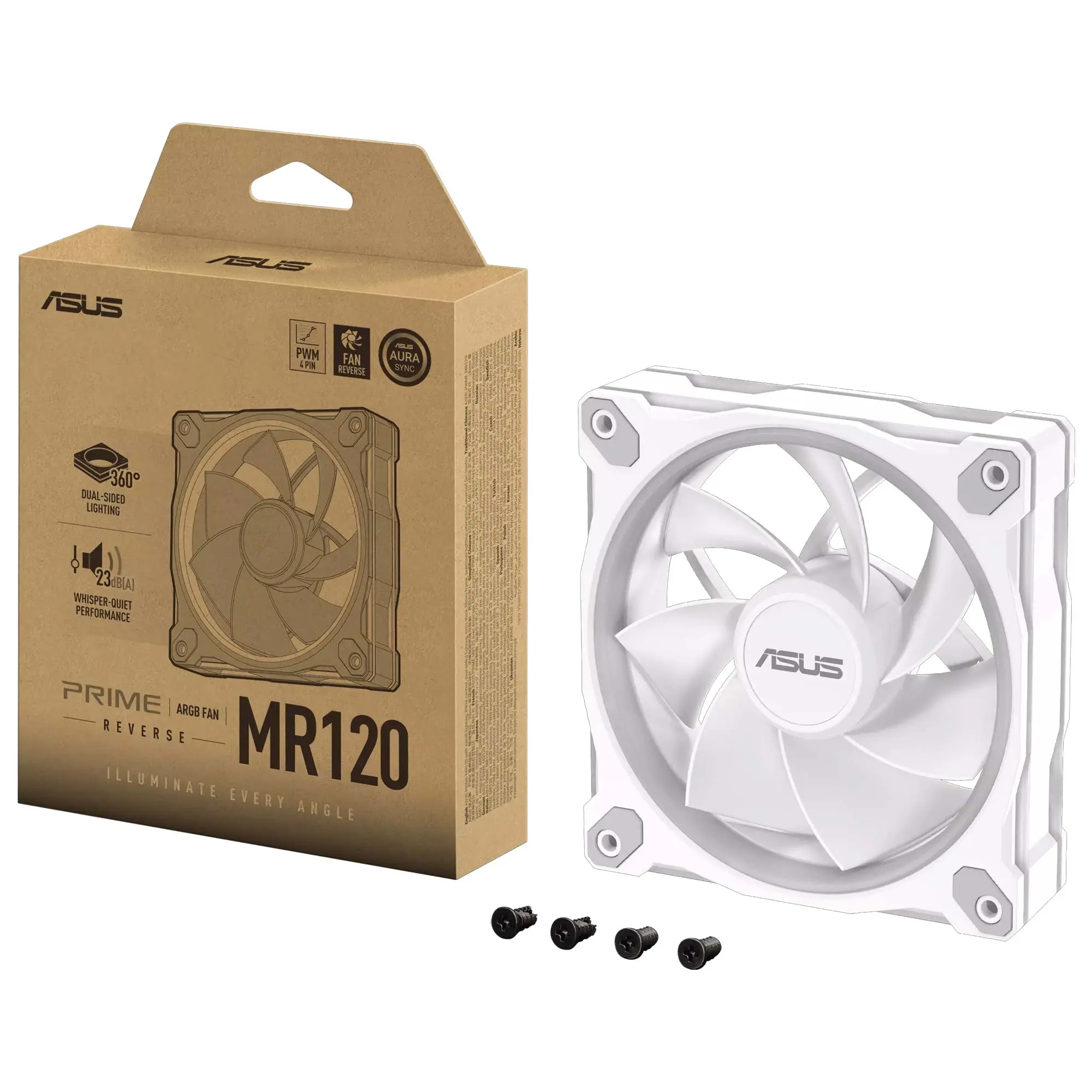 Asus Prime MR120 Reverse Fan ARGB - Bianco - immagine 5
