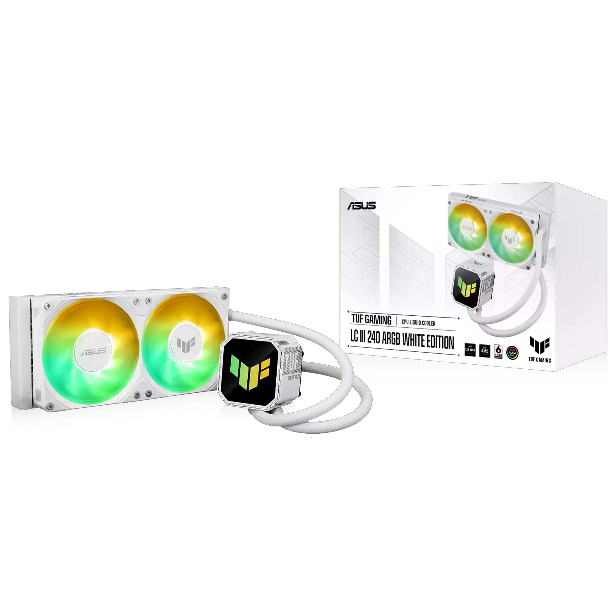 Asus TUF GAMING LC III 240 ARGB AIO CPU Liquid Cooler - 240mm - Bianco - immagine 7