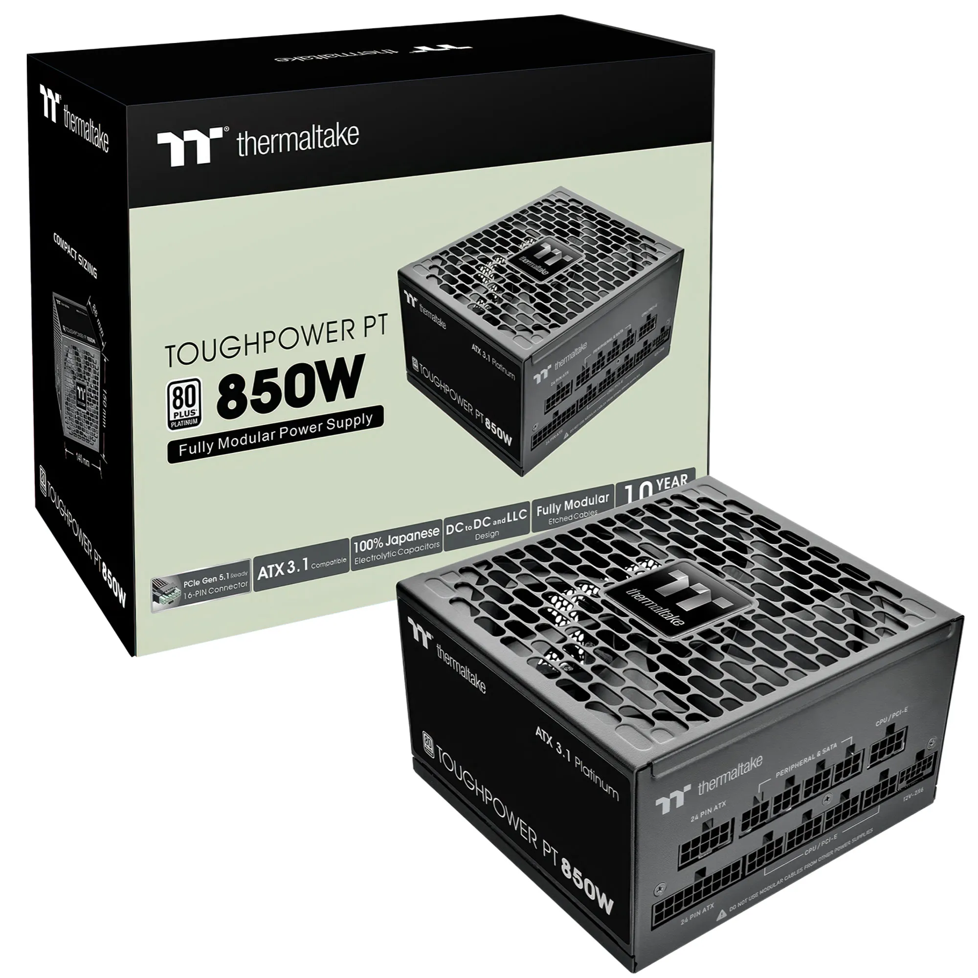 Thermaltake Toughpower PT 850W - Alimentatore 80 Plus Platinum, ATX 3.1, Modulare - immagine 7