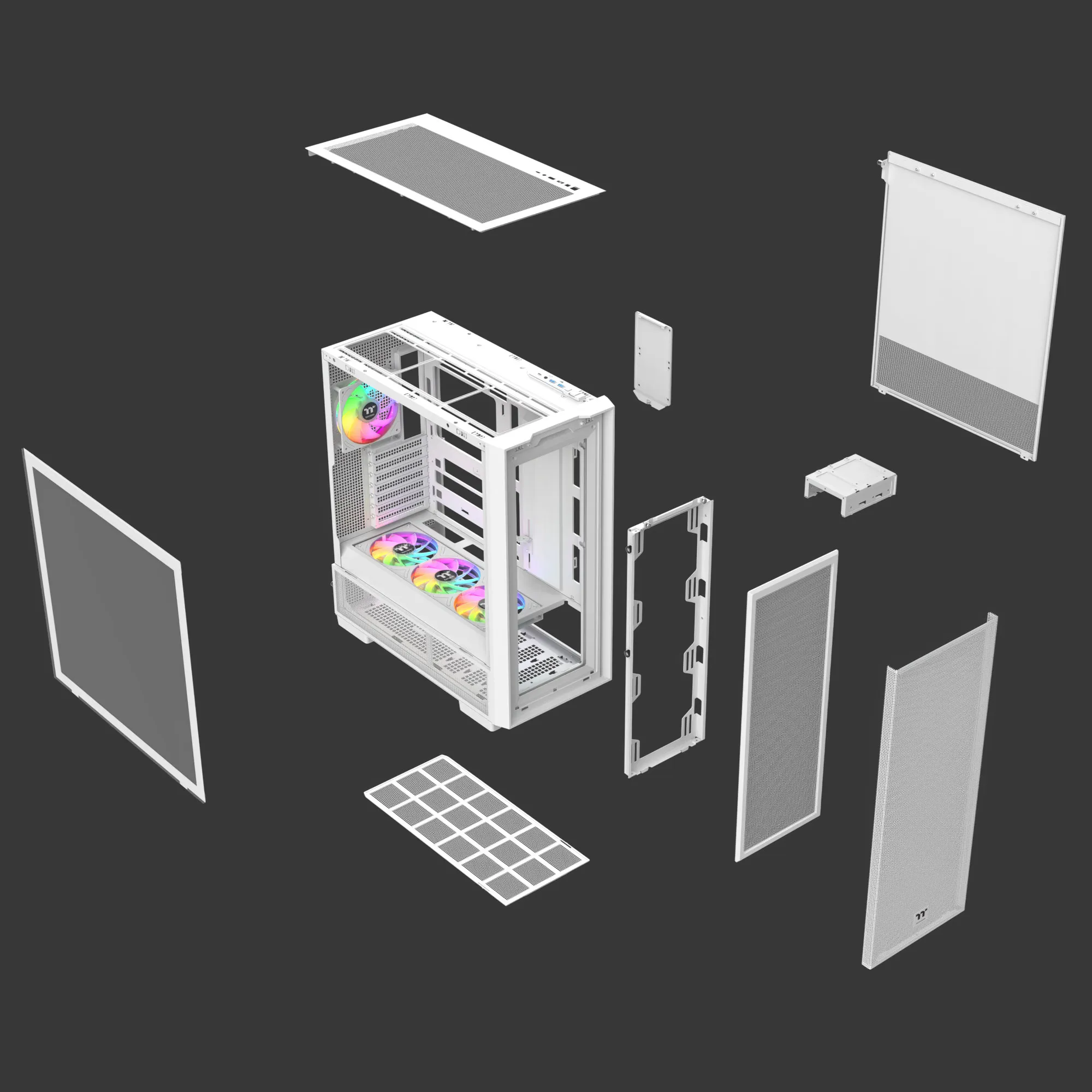 Thermaltake S380 TG ARGB - Case Mid Tower ATX vetro temperato, Snow White - immagine 2