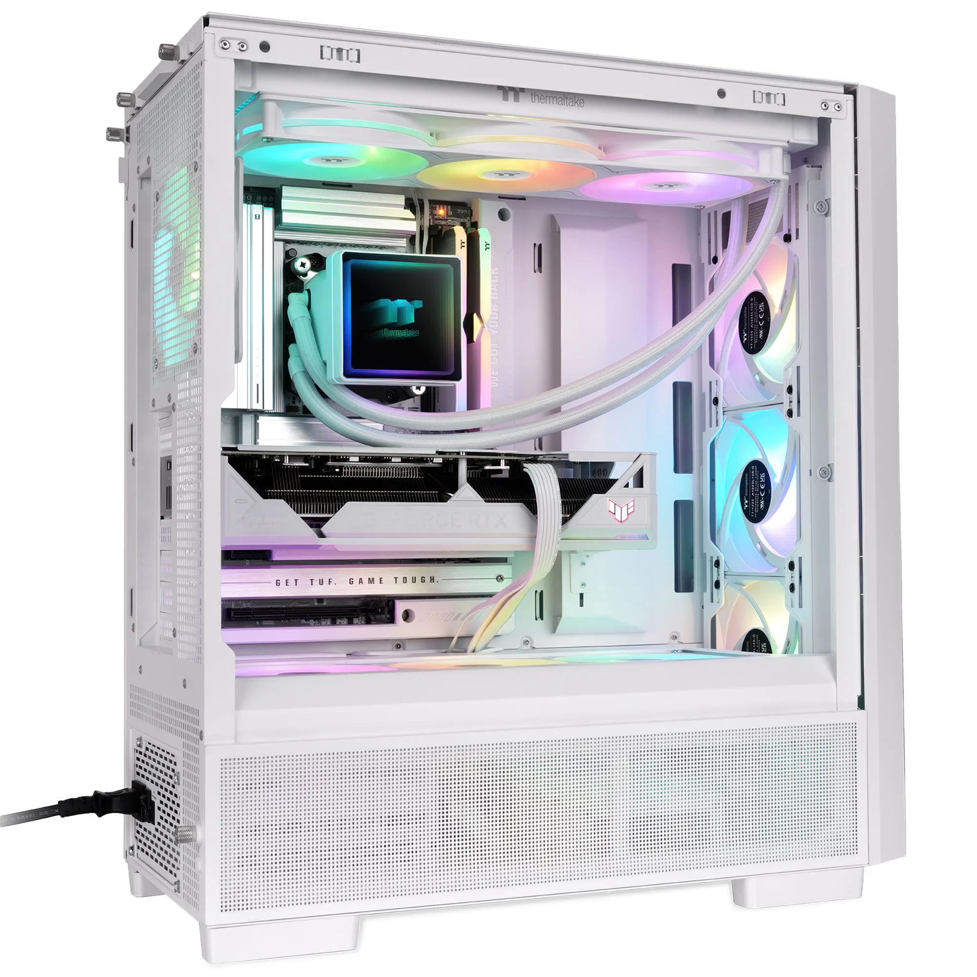Thermaltake S380 TG ARGB - Case Mid Tower ATX vetro temperato, Snow White - immagine 6