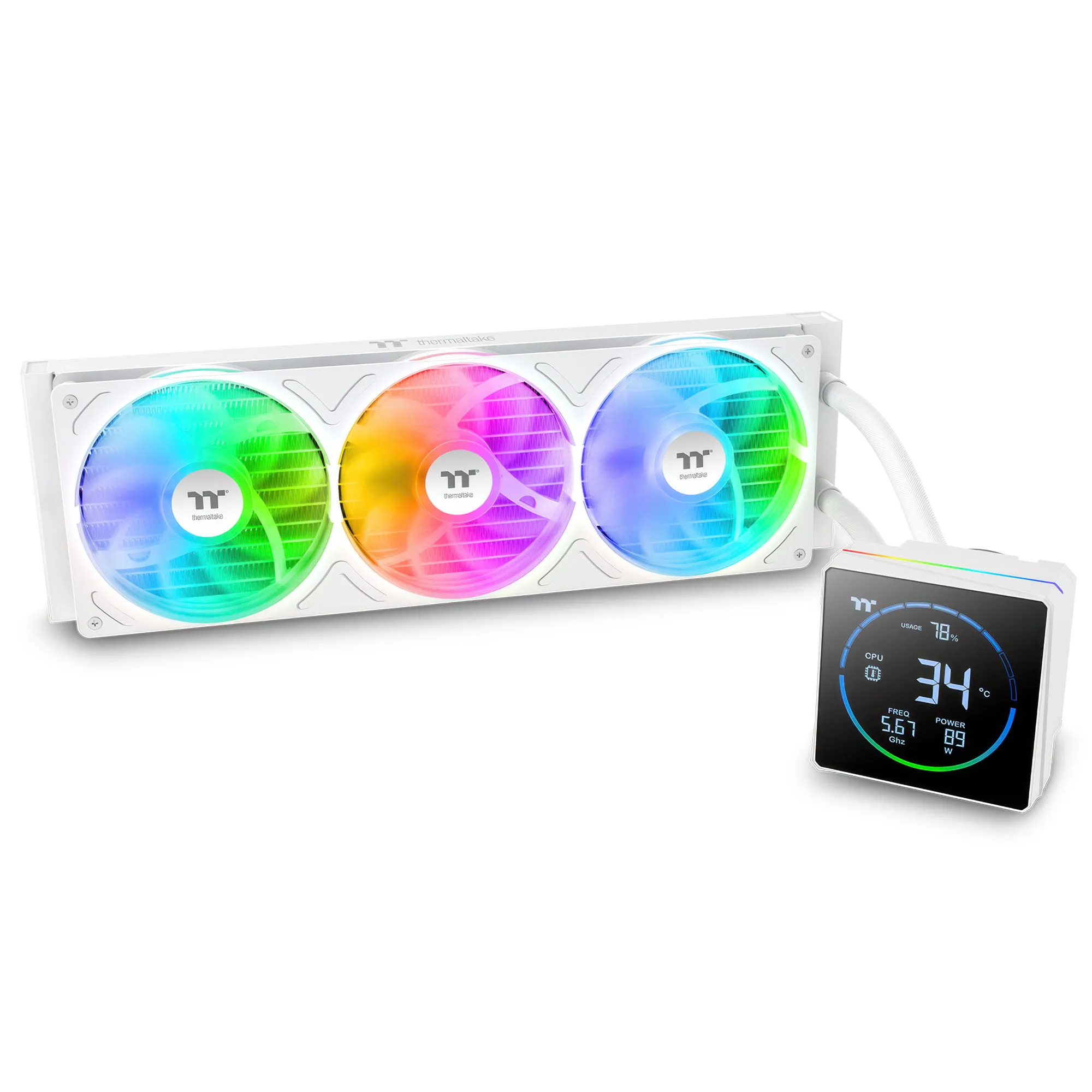 Thermaltake TH360-S V3 ARGB Sync - Dissipatore AIO Liquid Cooler 360mm - Snoiw White