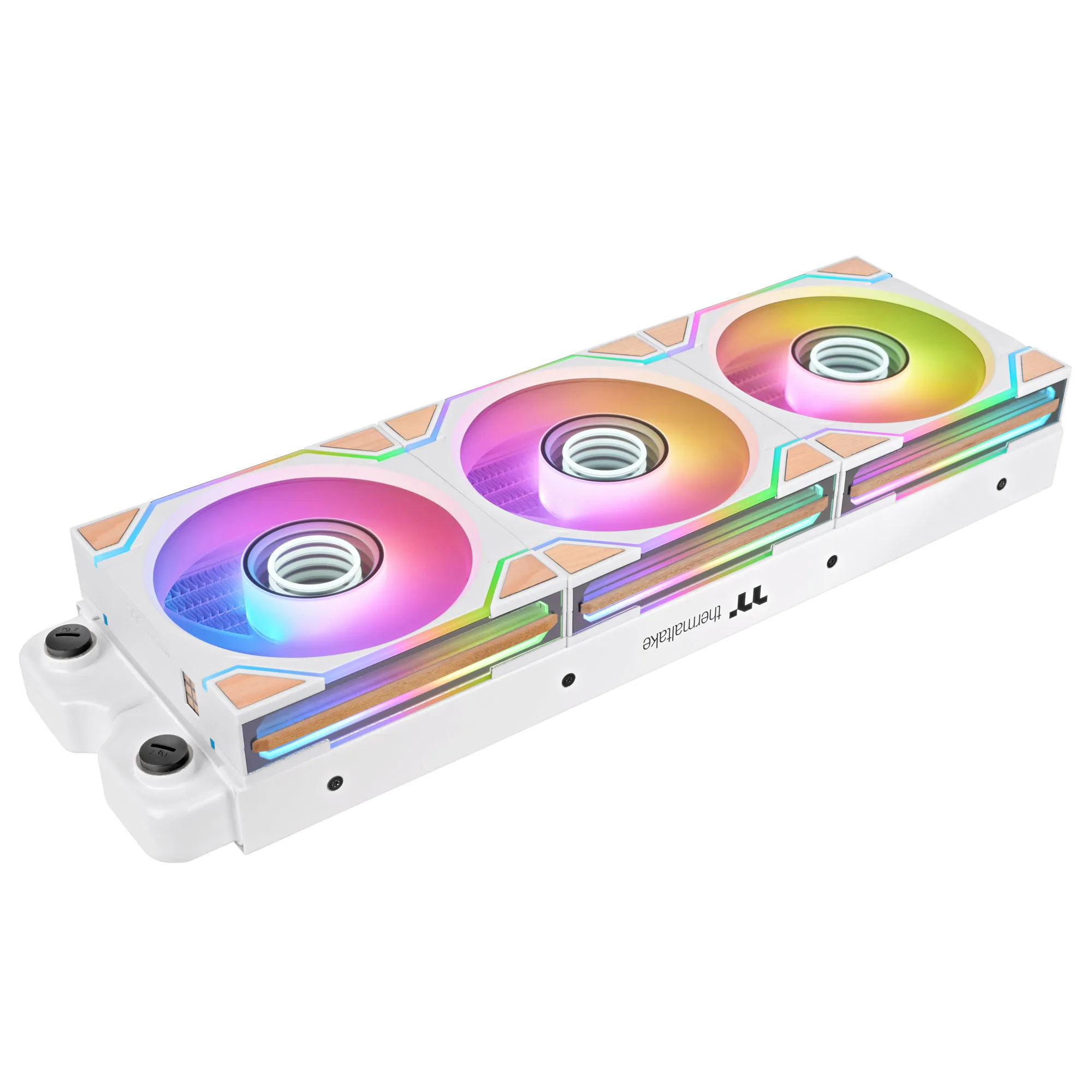 Thermaltake SWAFAN 120 EX INFINITY ARGB Sync PC Cooling Fan Wood Edition, 120mm, Snow - Kit 3 Pezzi - immagine 2
