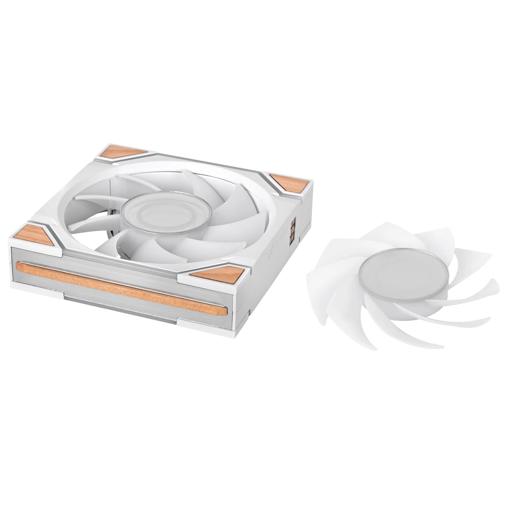 Thermaltake SWAFAN 120 EX INFINITY ARGB Sync PC Cooling Fan Wood Edition, 120mm, Snow - Kit 3 Pezzi - immagine 3
