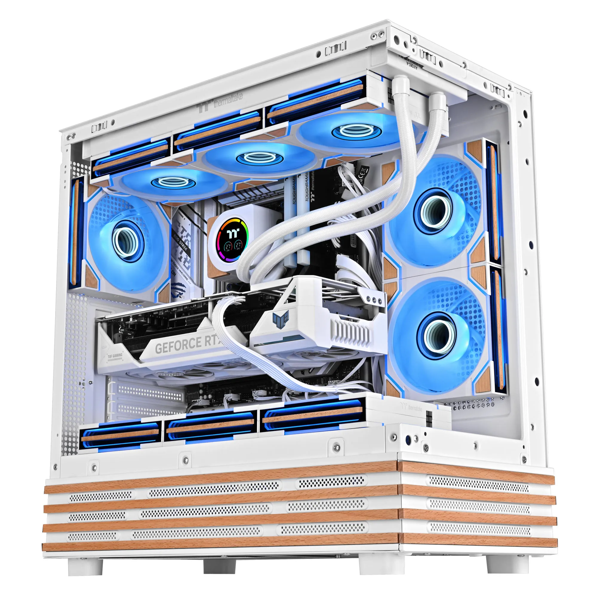 Thermaltake SWAFAN 120 EX INFINITY ARGB Sync PC Cooling Fan Wood Edition, 120mm, Snow - Kit 3 Pezzi - immagine 7